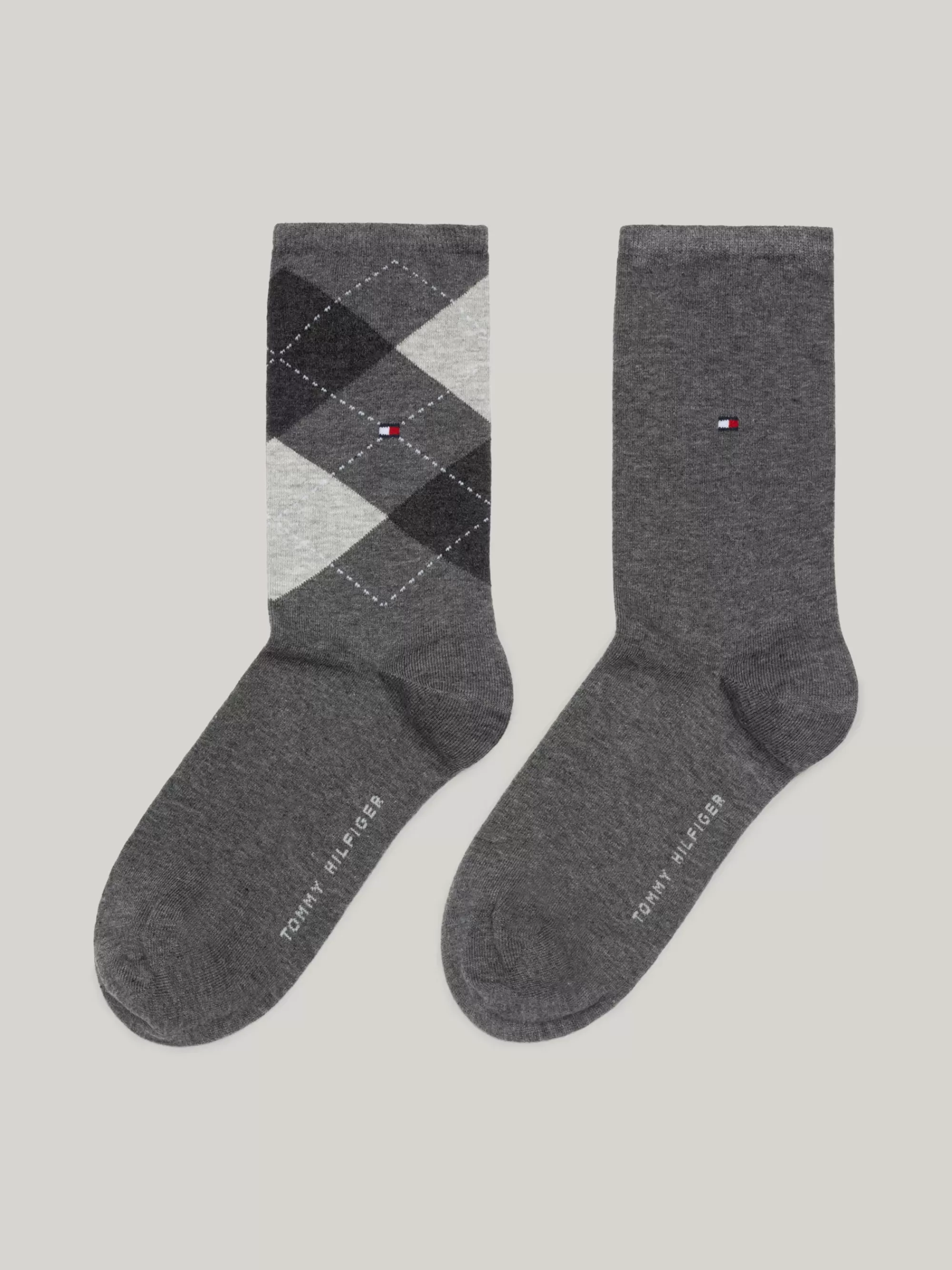Sokken & Panty's*Tommy Hilfiger Set Van 2 Paar Damessokken Met Diamantruit MIDDLE GREY MELANGE