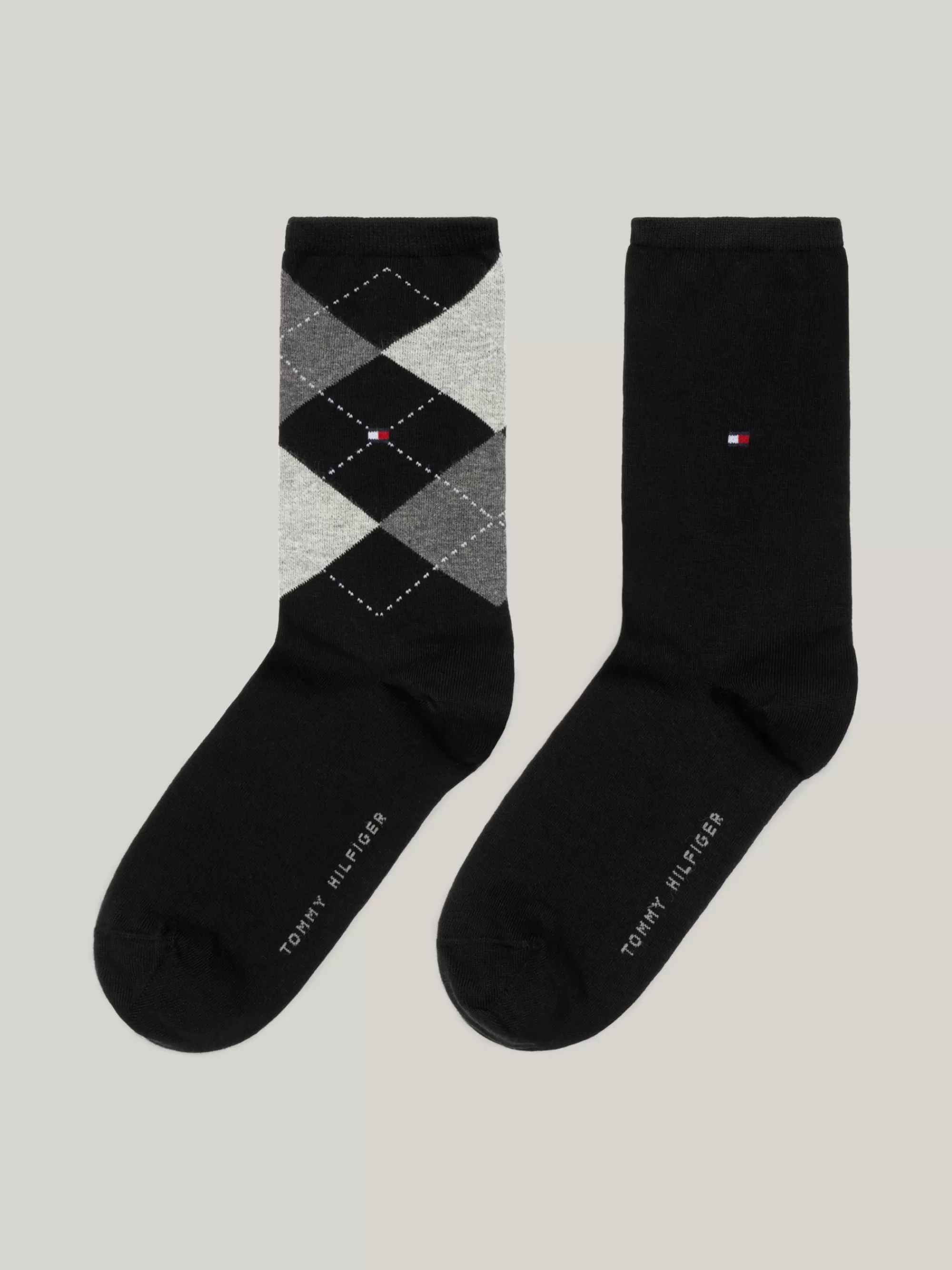 Sokken & Panty's*Tommy Hilfiger Set Van 2 Paar Damessokken Met Diamantruit BLACK