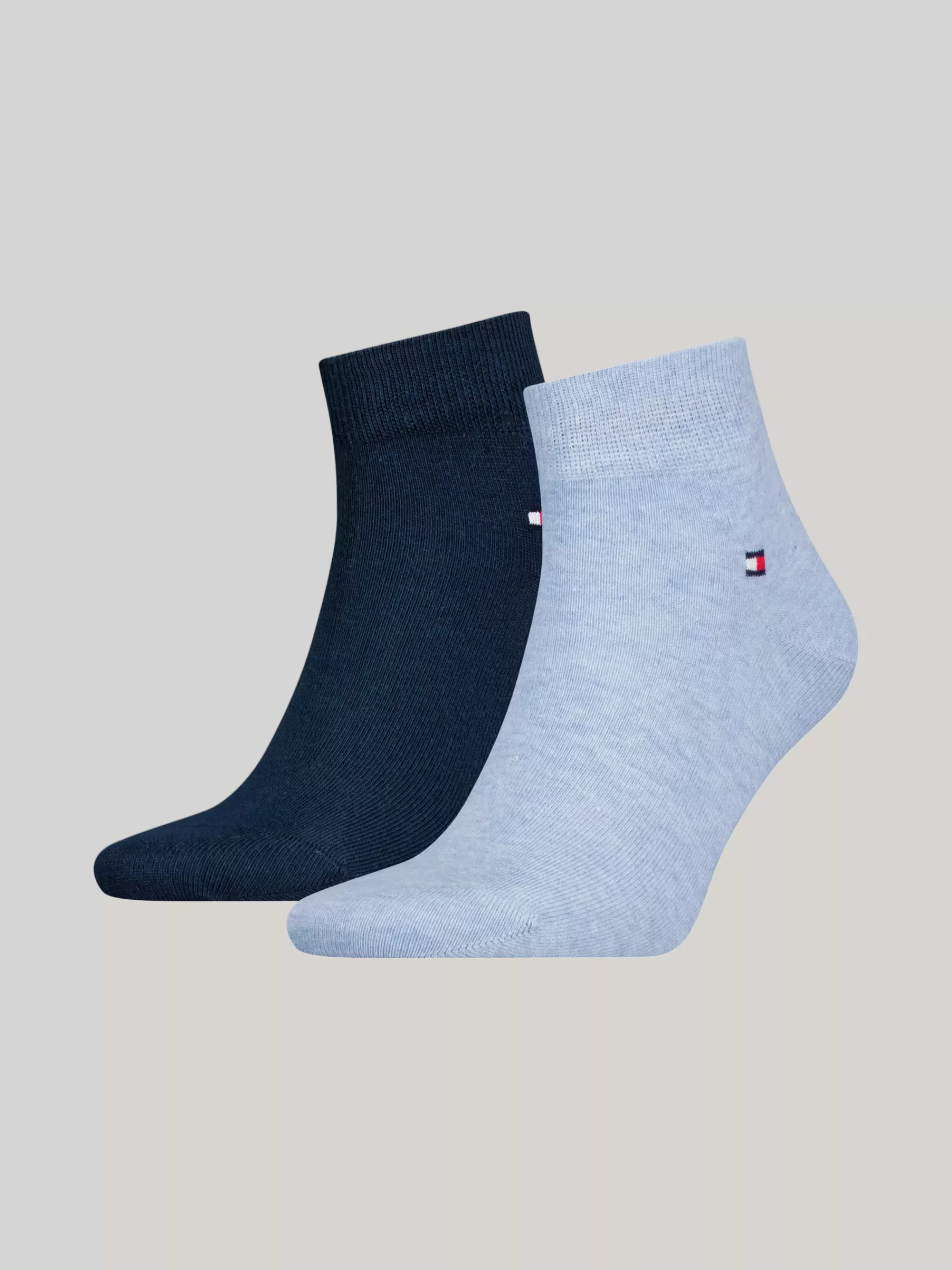 Sokken*Tommy Hilfiger Set Van 2 Paar Enkelsokken Met Vlag LIGHT BLUE MELANGE