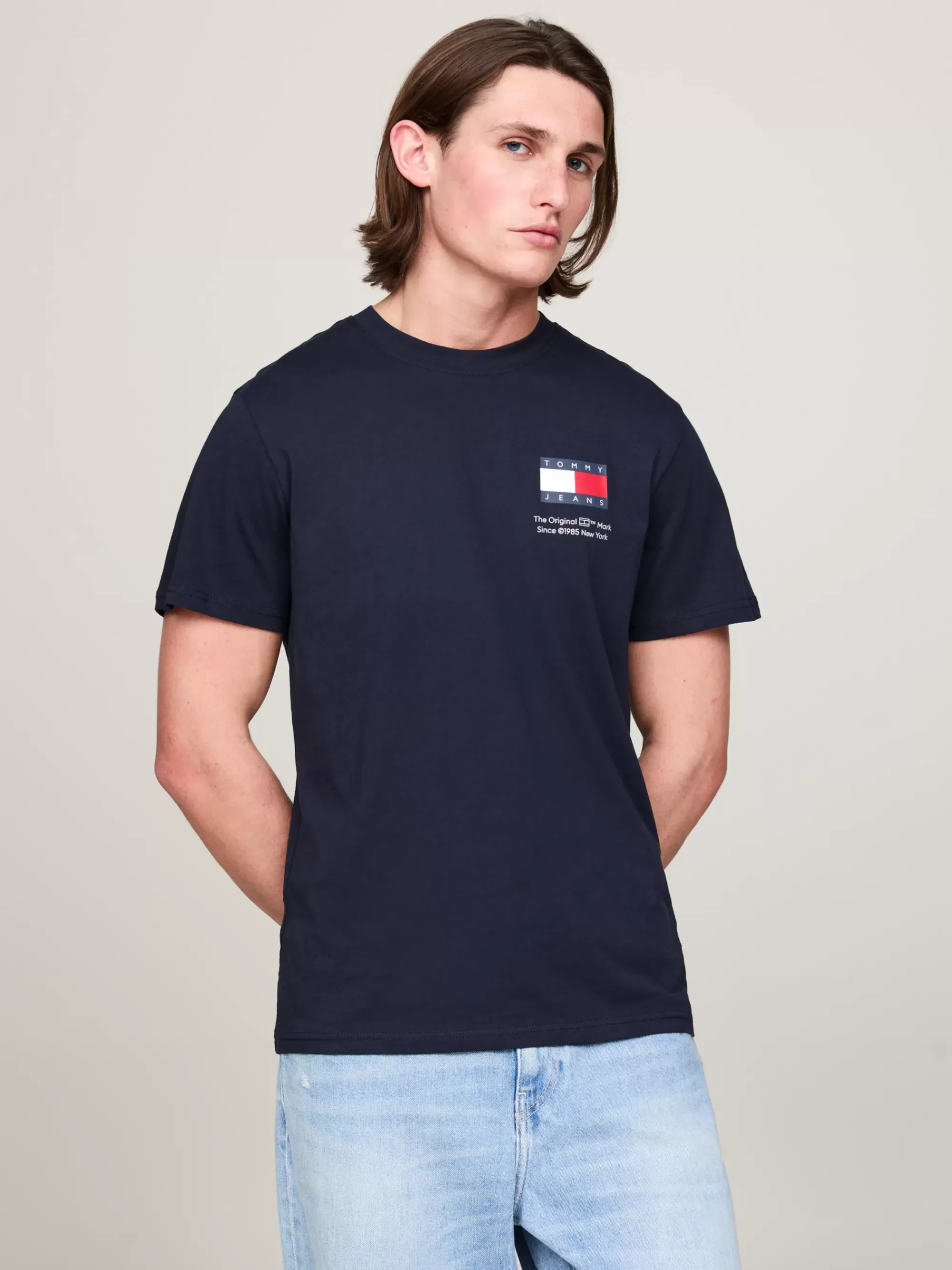 T-Shirts*Tommy Hilfiger Set Van 2 Paar Slim Fit T-shirts Met Vlag BLACK / DARK NIGHT NAVY
