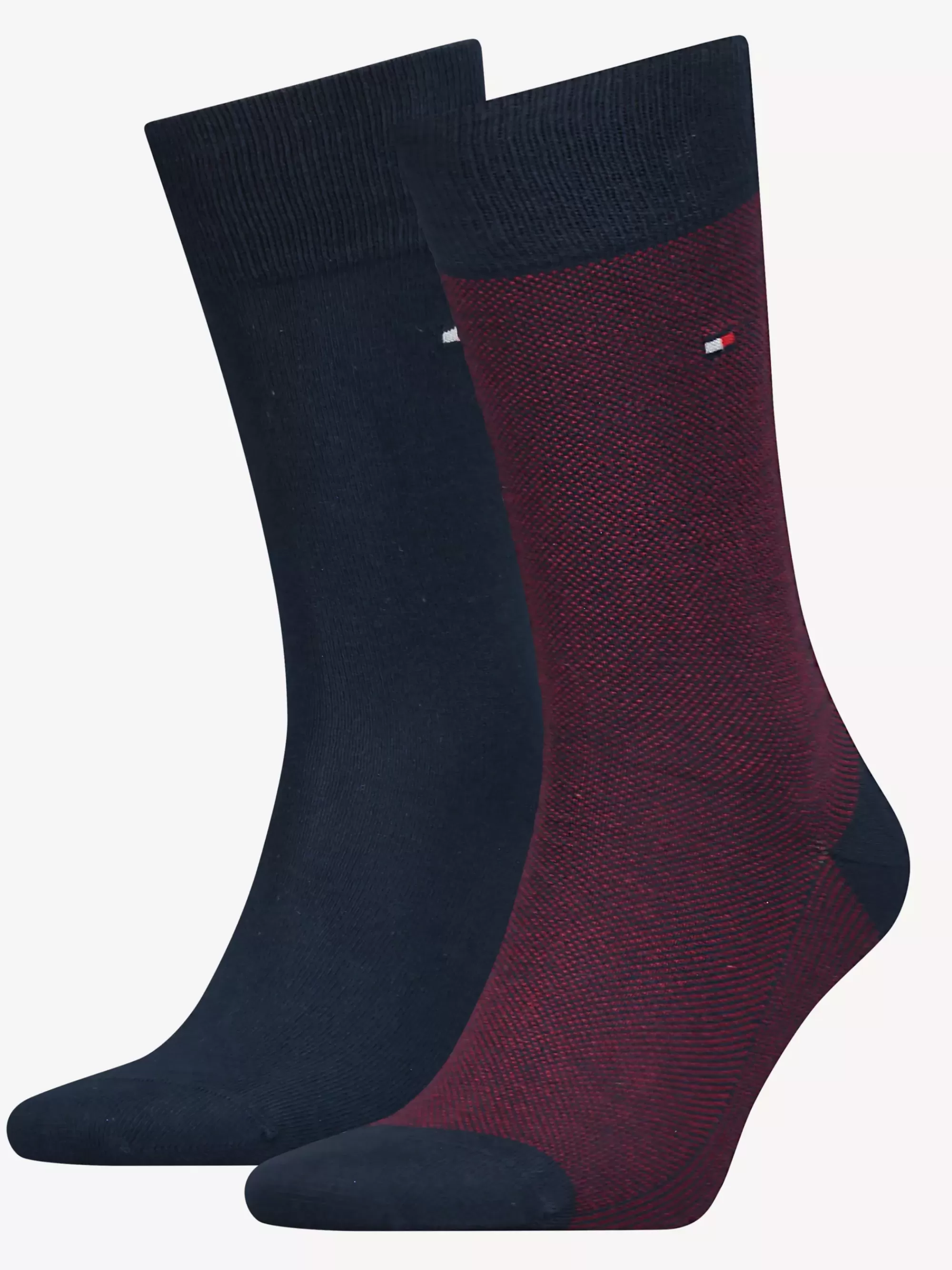 Sokken*Tommy Hilfiger Set Van 2 Paar Sokken Met Birdseye-patroon NAVY / RED