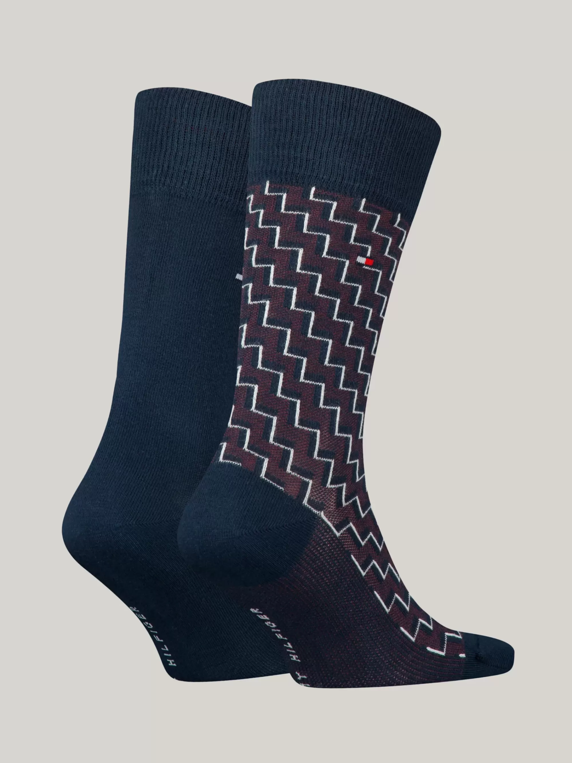 Sokken*Tommy Hilfiger Set Van 2 Paar Sokken Met Birdseye-patroon NAVY / RED