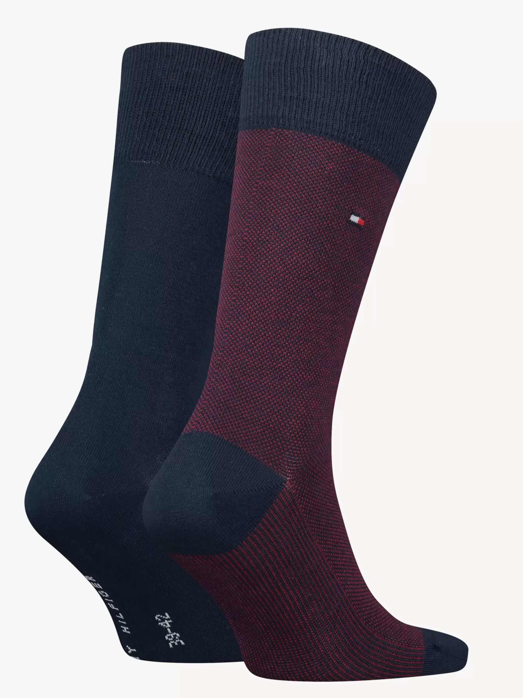 Sokken*Tommy Hilfiger Set Van 2 Paar Sokken Met Birdseye-patroon NAVY / RED