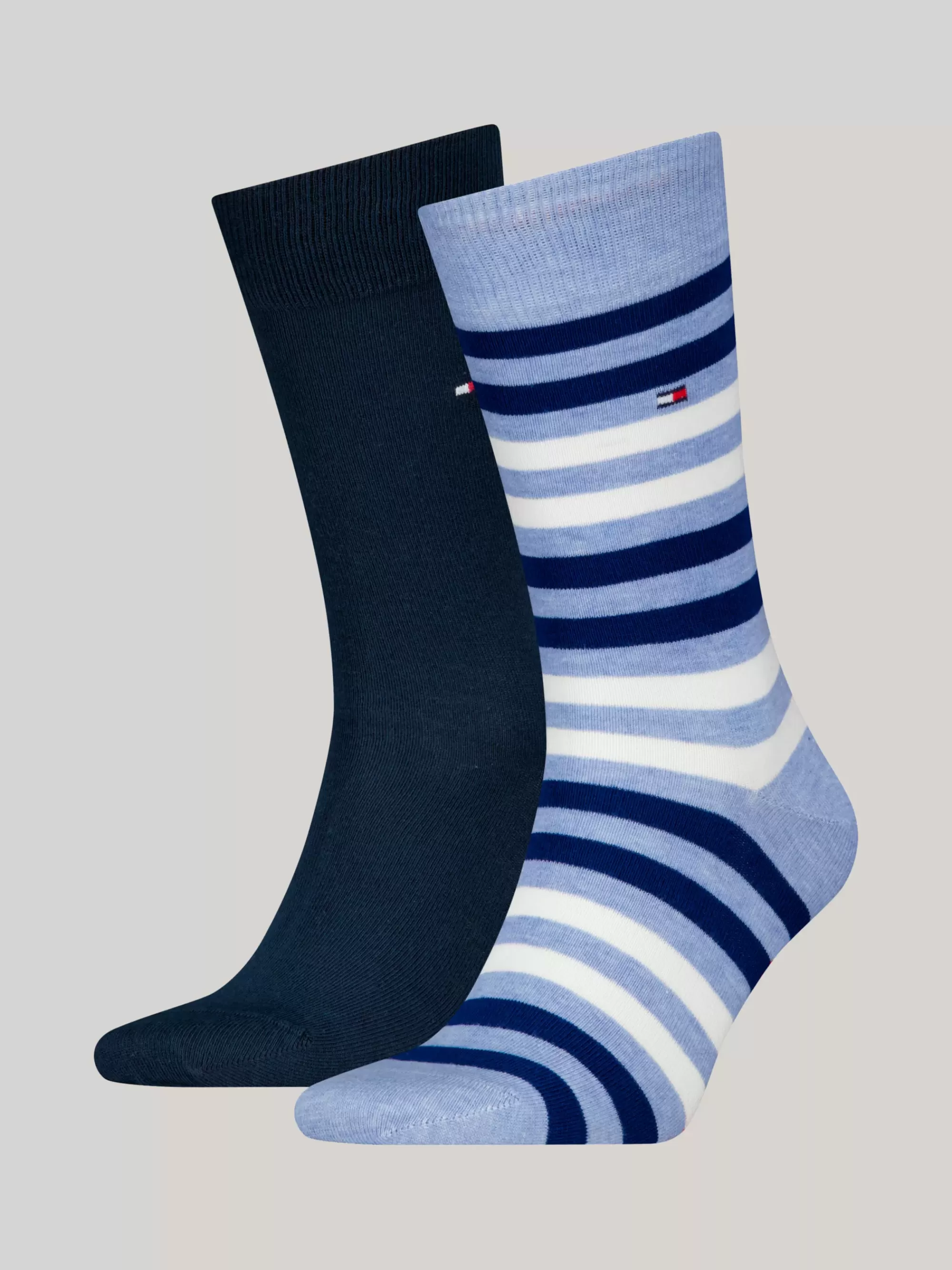 Sokken*Tommy Hilfiger Set Van 2 Paar Sokken Met Dubbele Streep LIGHT BLUE MELANGE