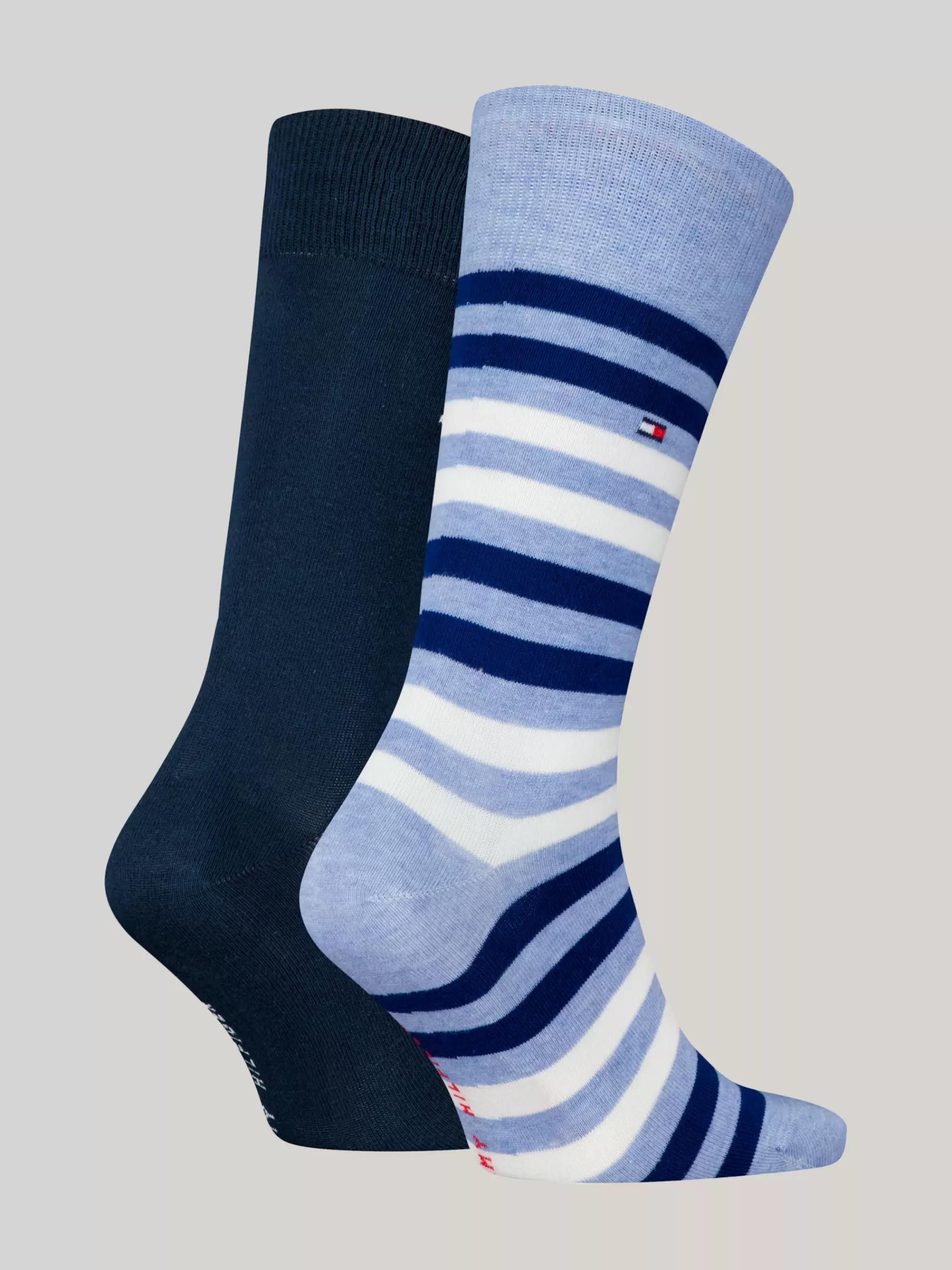 Sokken*Tommy Hilfiger Set Van 2 Paar Sokken Met Dubbele Streep LIGHT BLUE MELANGE