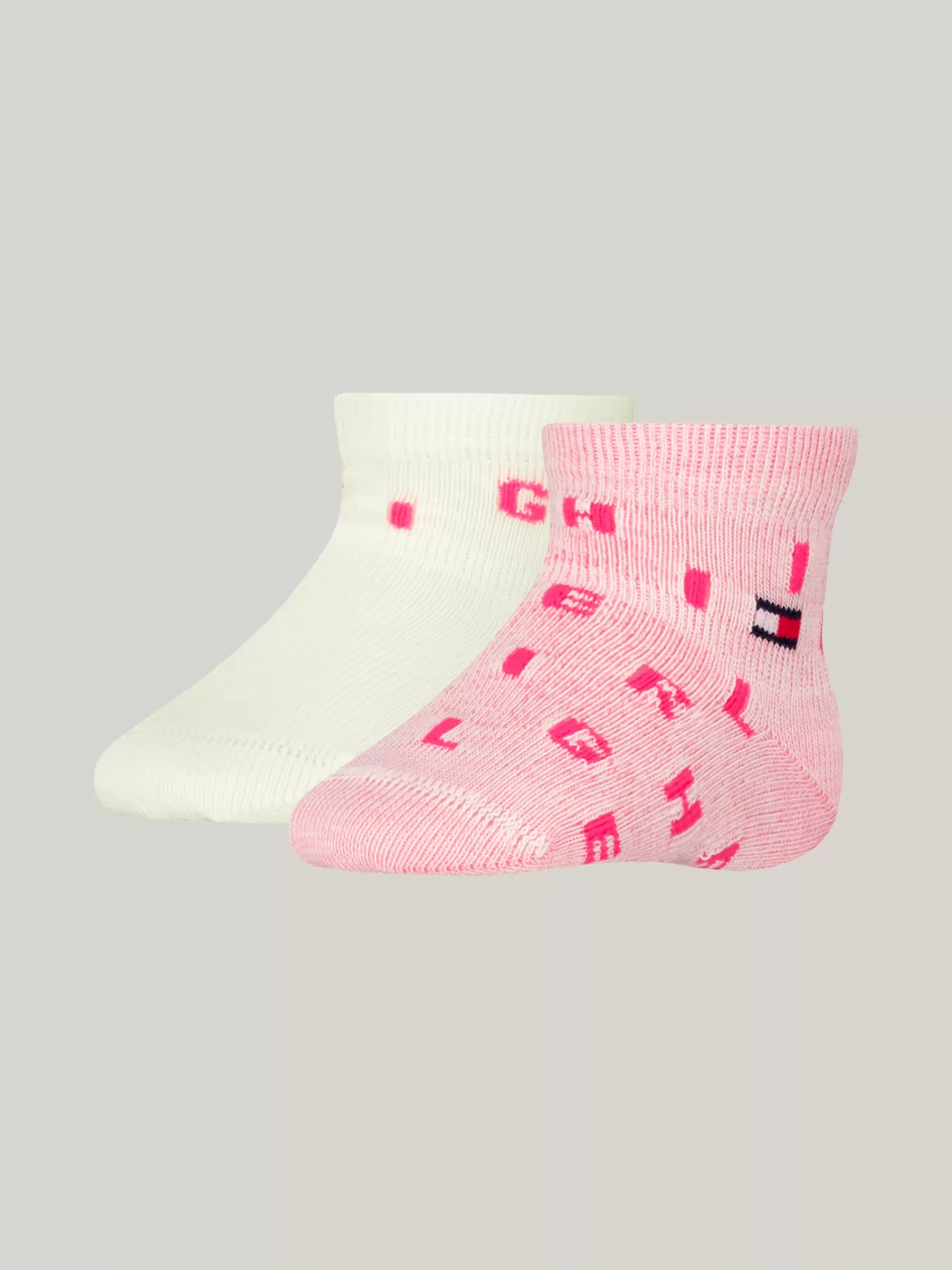 Ondergoed & Sokken | Underwear & Socks*Tommy Hilfiger Set Van 2 Paar Sokken Met Letterpatroon PINK COMBO