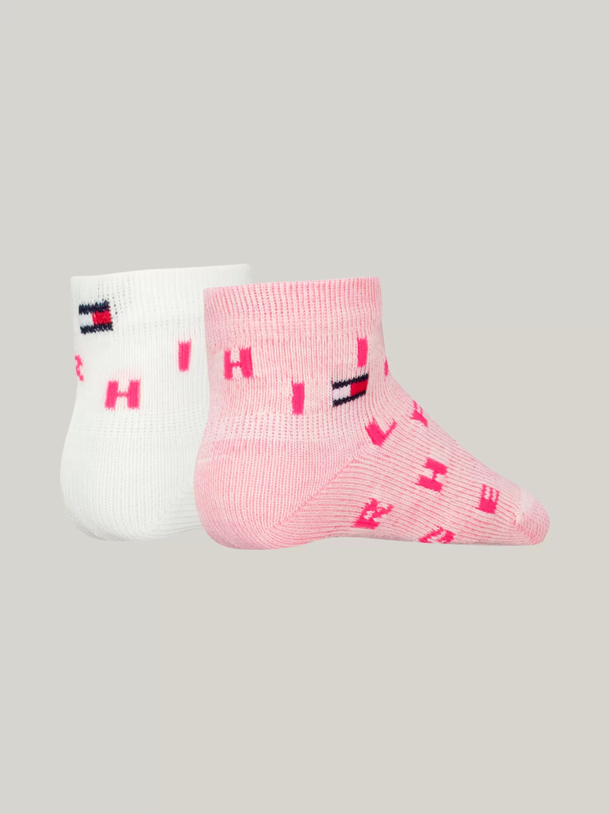 Ondergoed & Sokken | Underwear & Socks*Tommy Hilfiger Set Van 2 Paar Sokken Met Letterpatroon PINK COMBO