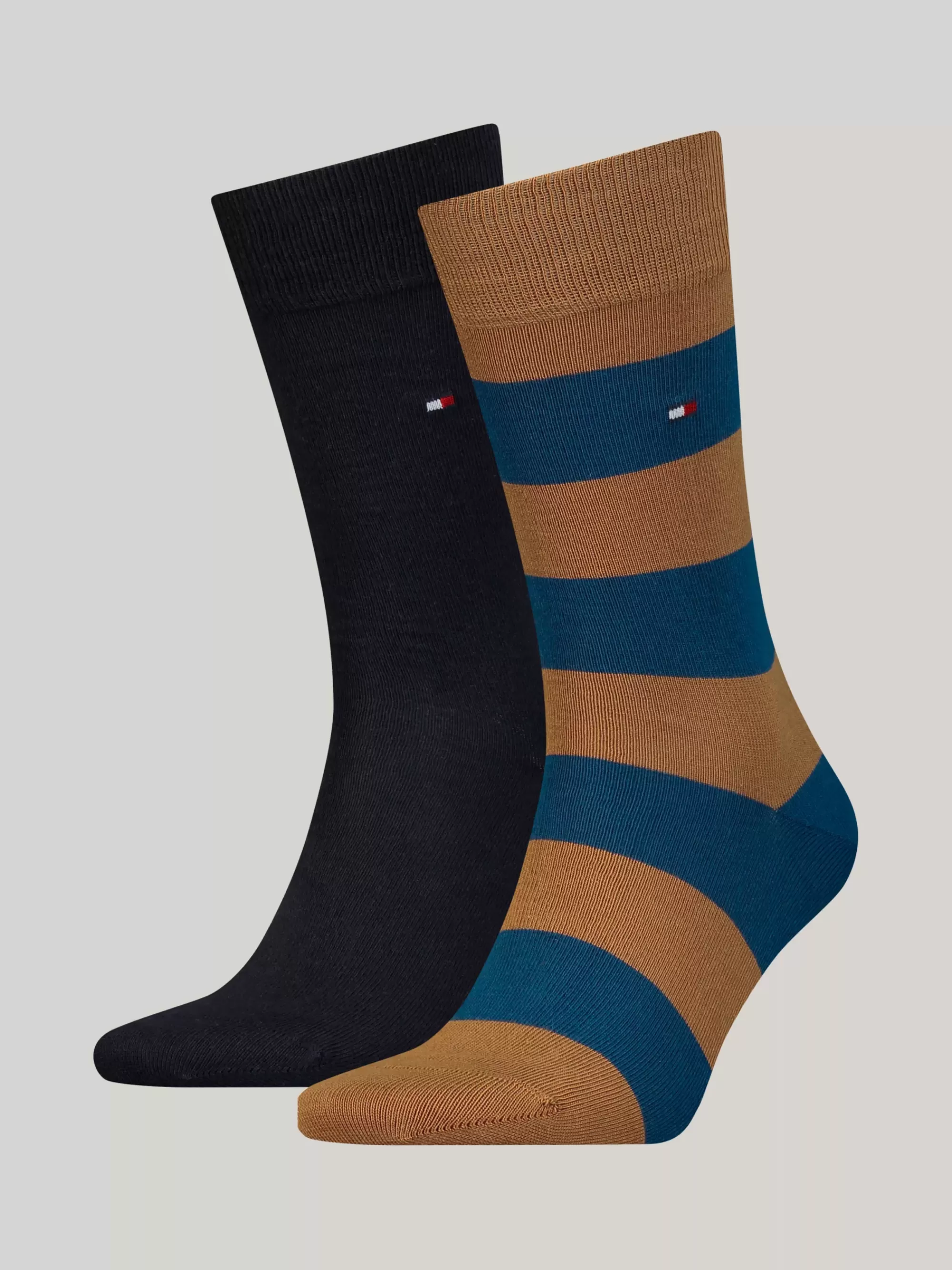 Sokken*Tommy Hilfiger Set Van 2 Paar Sokken Met Rugbystreep KHAKI