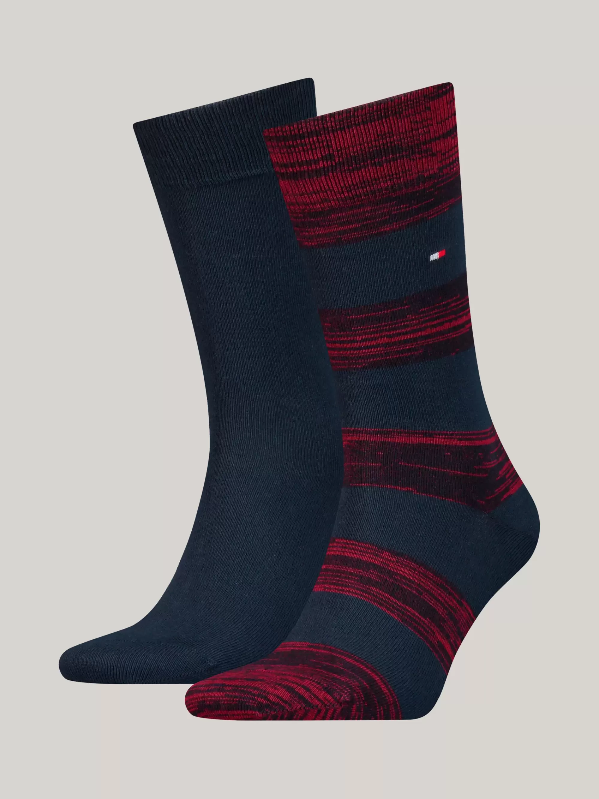 Sokken*Tommy Hilfiger Set Van 2 Paar Sokken Met Rugbystreep NAVY / RED