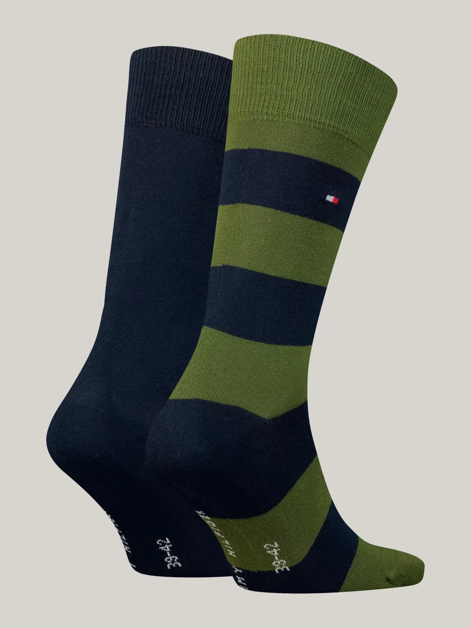Sokken*Tommy Hilfiger Set Van 2 Paar Sokken Met Rugbystreep ARMY GREEN