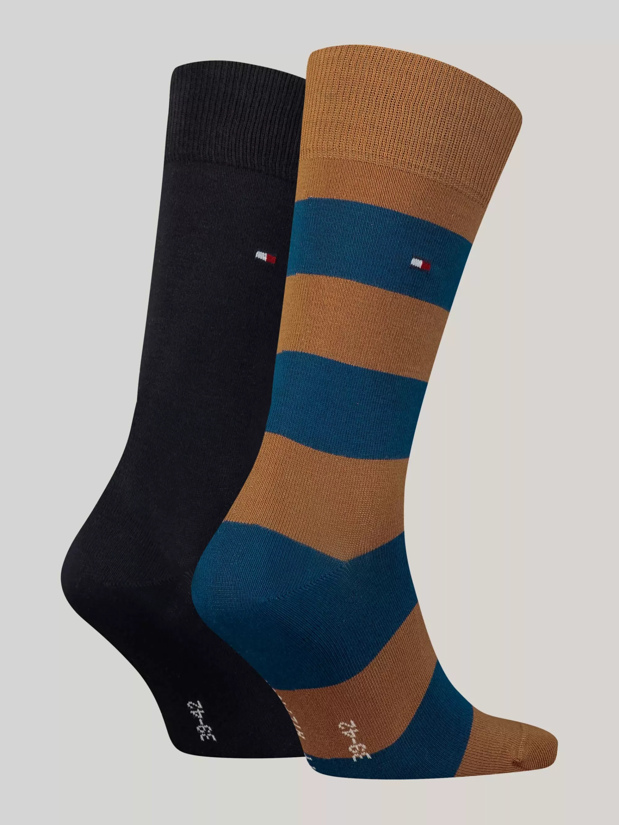 Sokken*Tommy Hilfiger Set Van 2 Paar Sokken Met Rugbystreep KHAKI