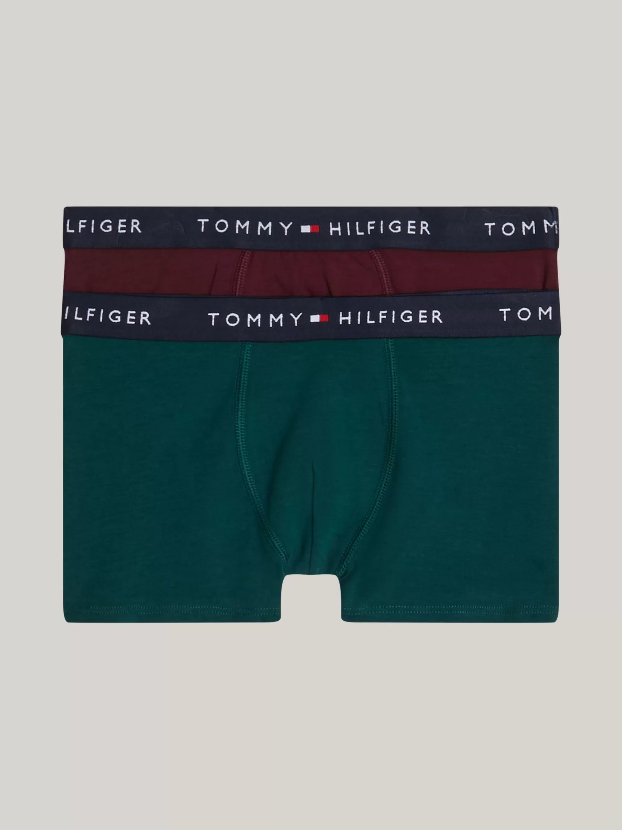 Underwear & Socks*Tommy Hilfiger Set Van 2 Signature Boxershorts Met Logoband DEEP ROUGE/ORNAMENTAL GREEN