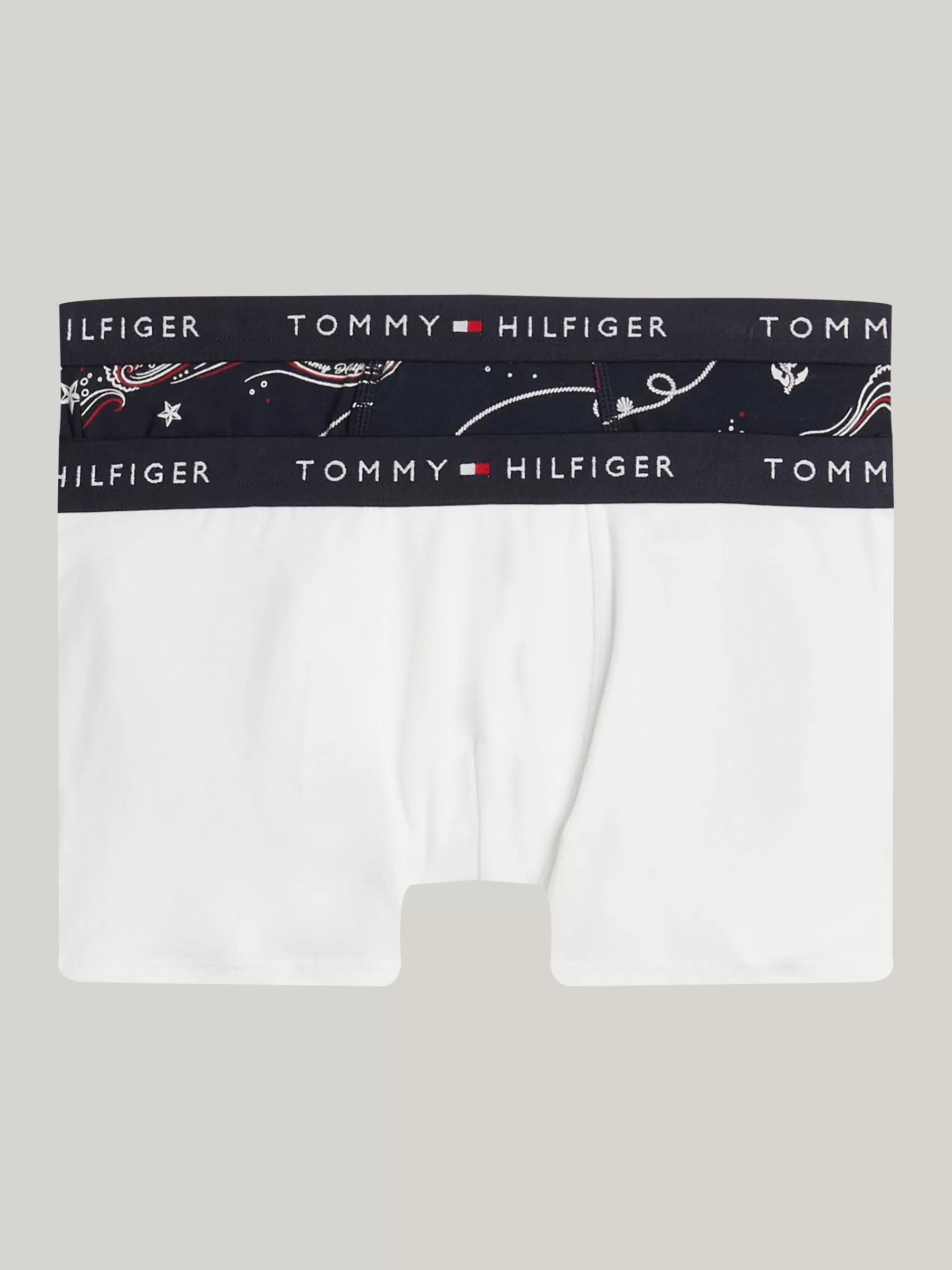 Underwear & Socks*Tommy Hilfiger Set Van 2 Signature Boxershorts Met Logoband ROPE WAVE AOP/WHITE