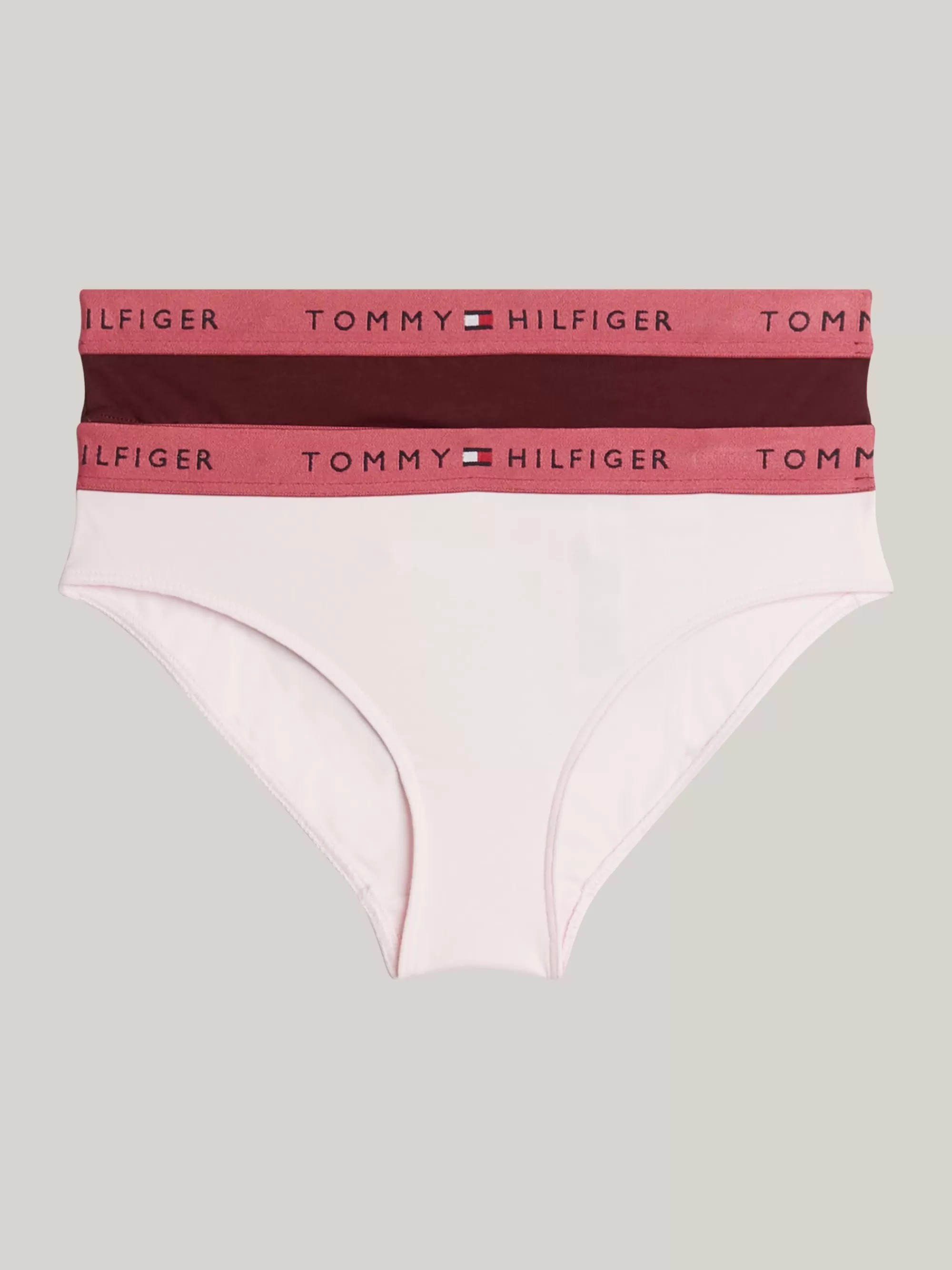 Ondergoed & Sokken*Tommy Hilfiger Set Van 2 Slips Met Logo Op De Tailleband LIGHT PINK/DEEP ROUGE