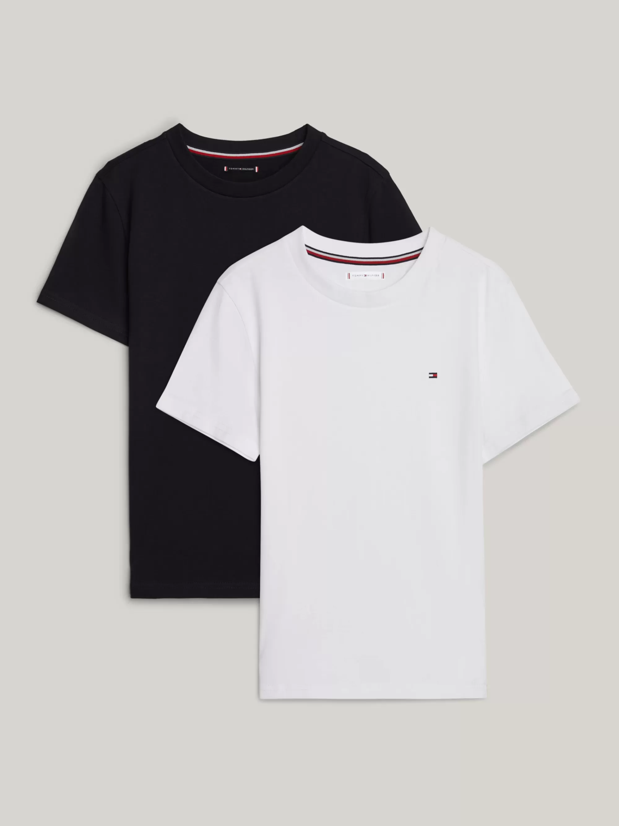 Underwear & Socks | T-Shirts & Polo's*Tommy Hilfiger Set Van 2 T-shirts Met Geborduurde Vlag DESERT SKY/WHITE