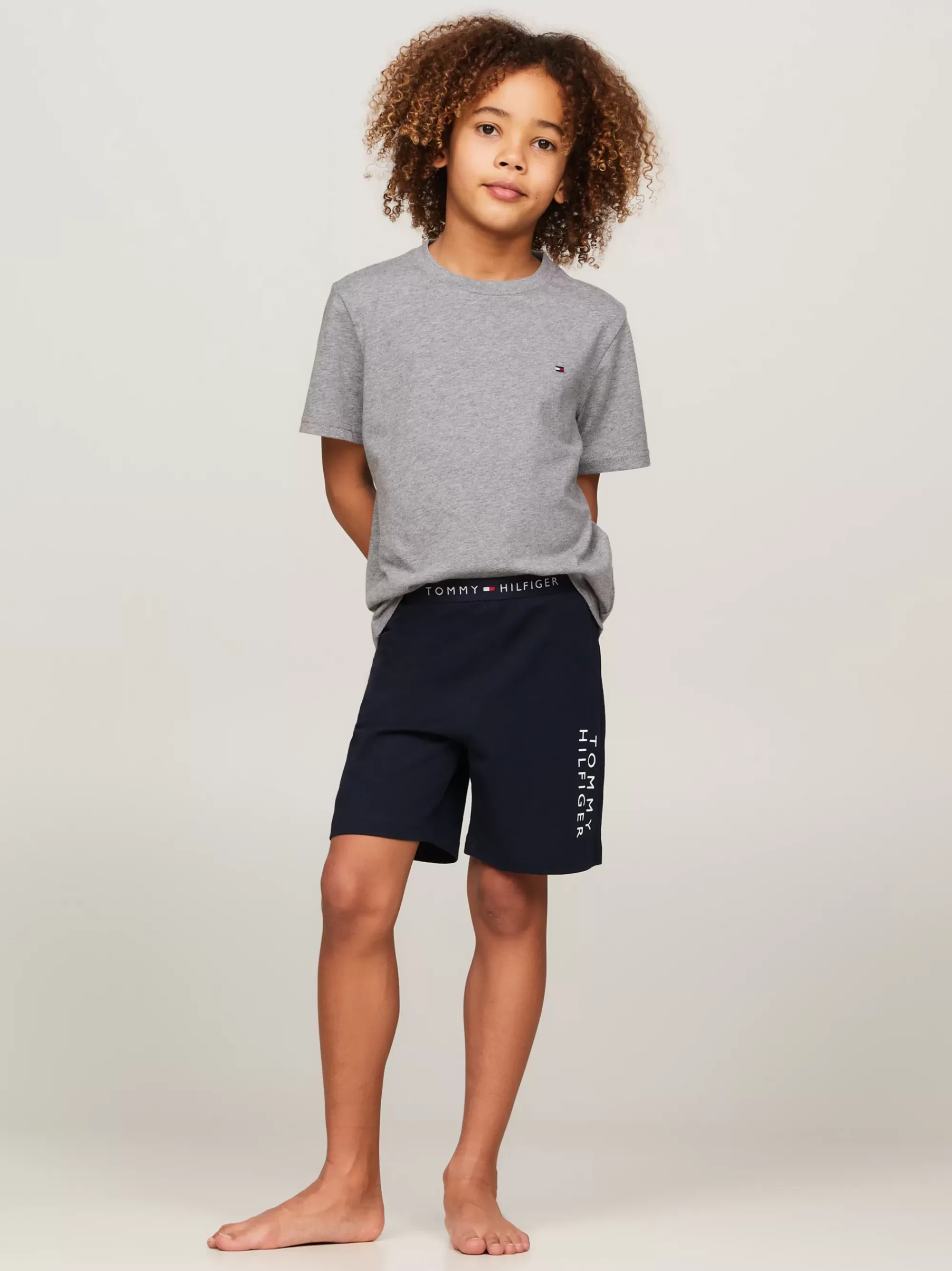 Underwear & Socks | T-Shirts & Polo's*Tommy Hilfiger Set Van 2 T-shirts Met Geborduurde Vlag MEDIUM GREY HT/BLACK