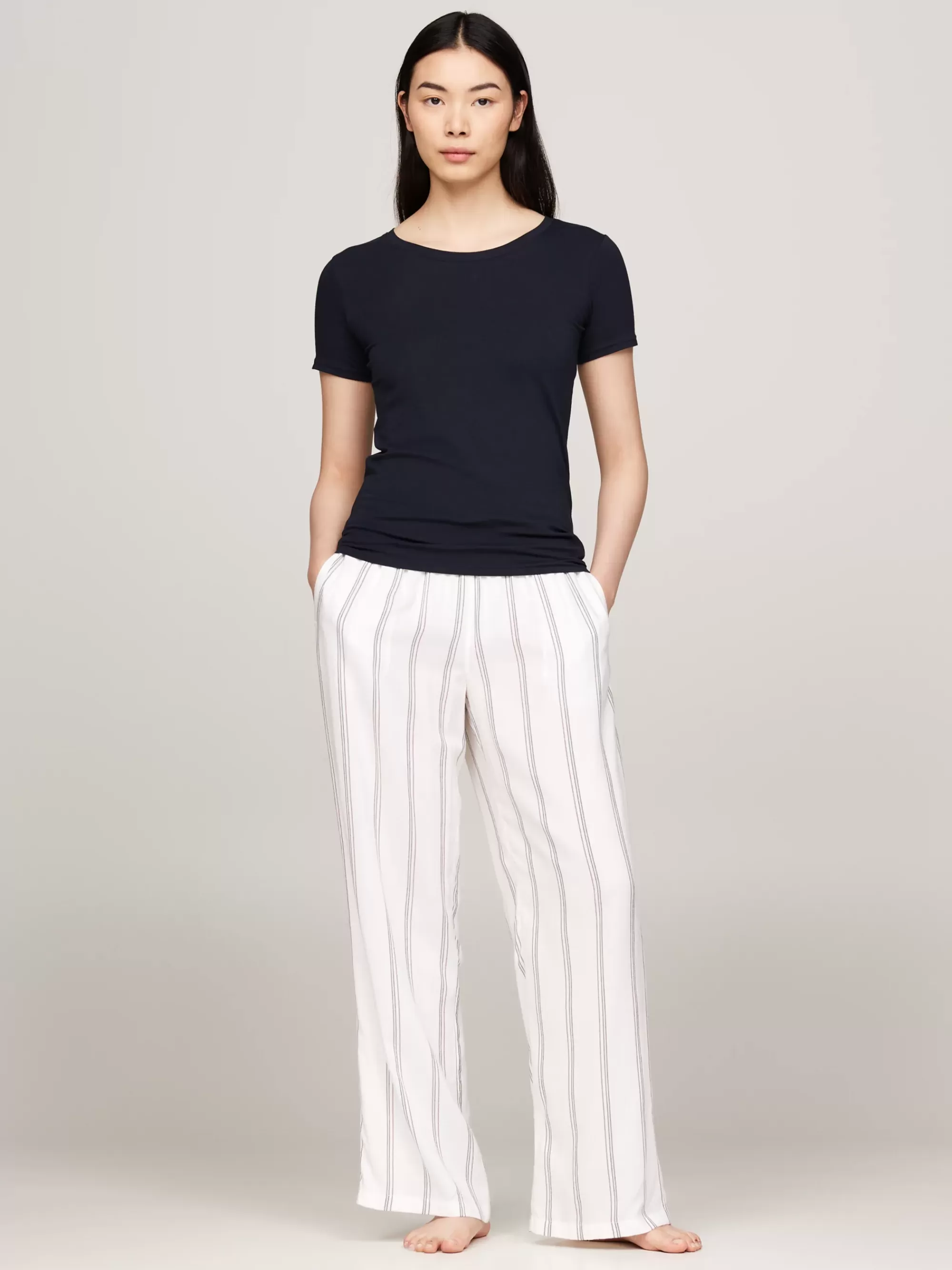 Loungewear*Tommy Hilfiger Set Van 2 T-shirts Met Geborduurde Vlag WHITE/DESERT SKY