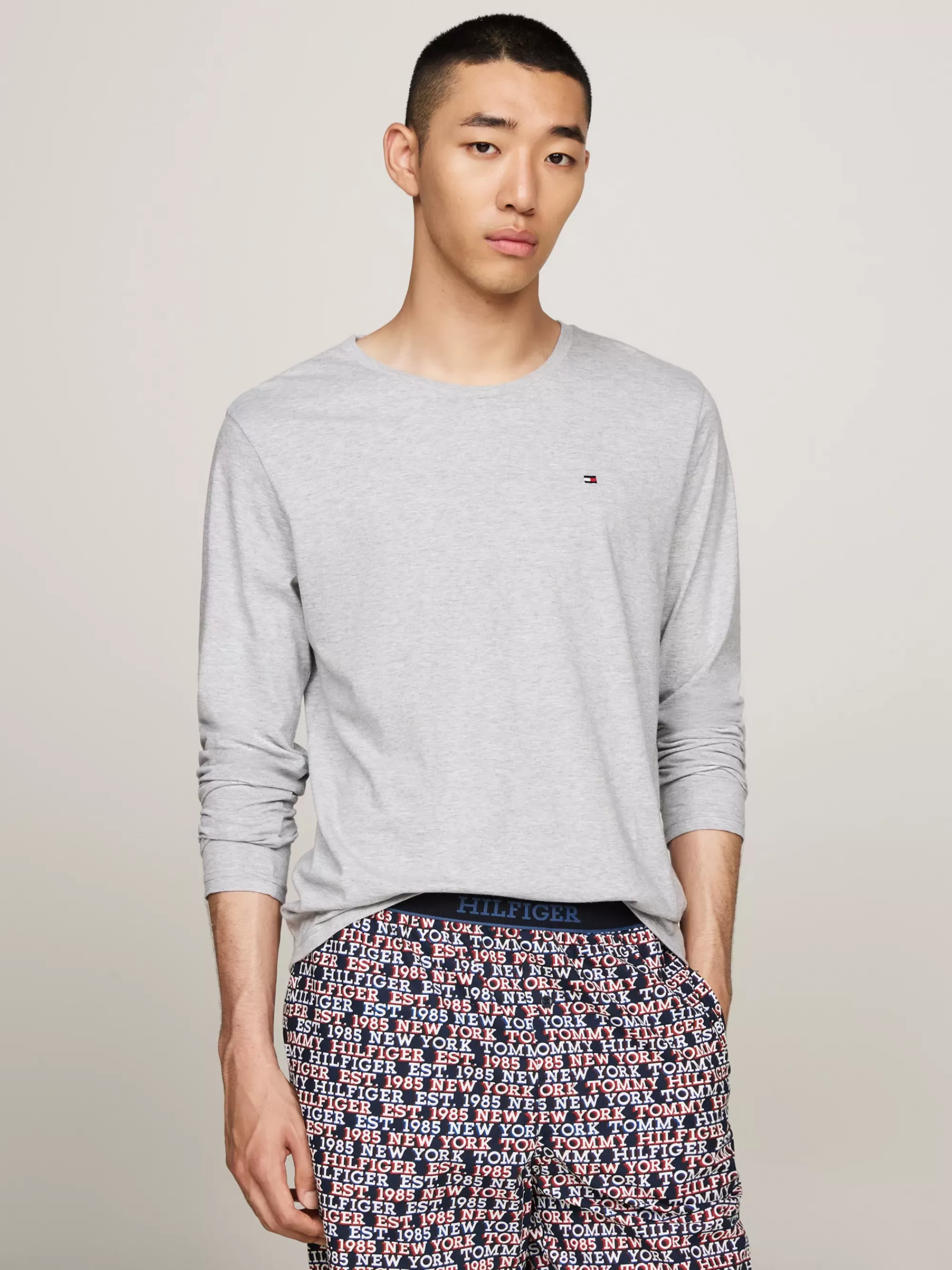 Loungewear | Boxers*Tommy Hilfiger Set Van 3 Longsleeve T-shirts GREY HTR/MIL DENIM/WHITE