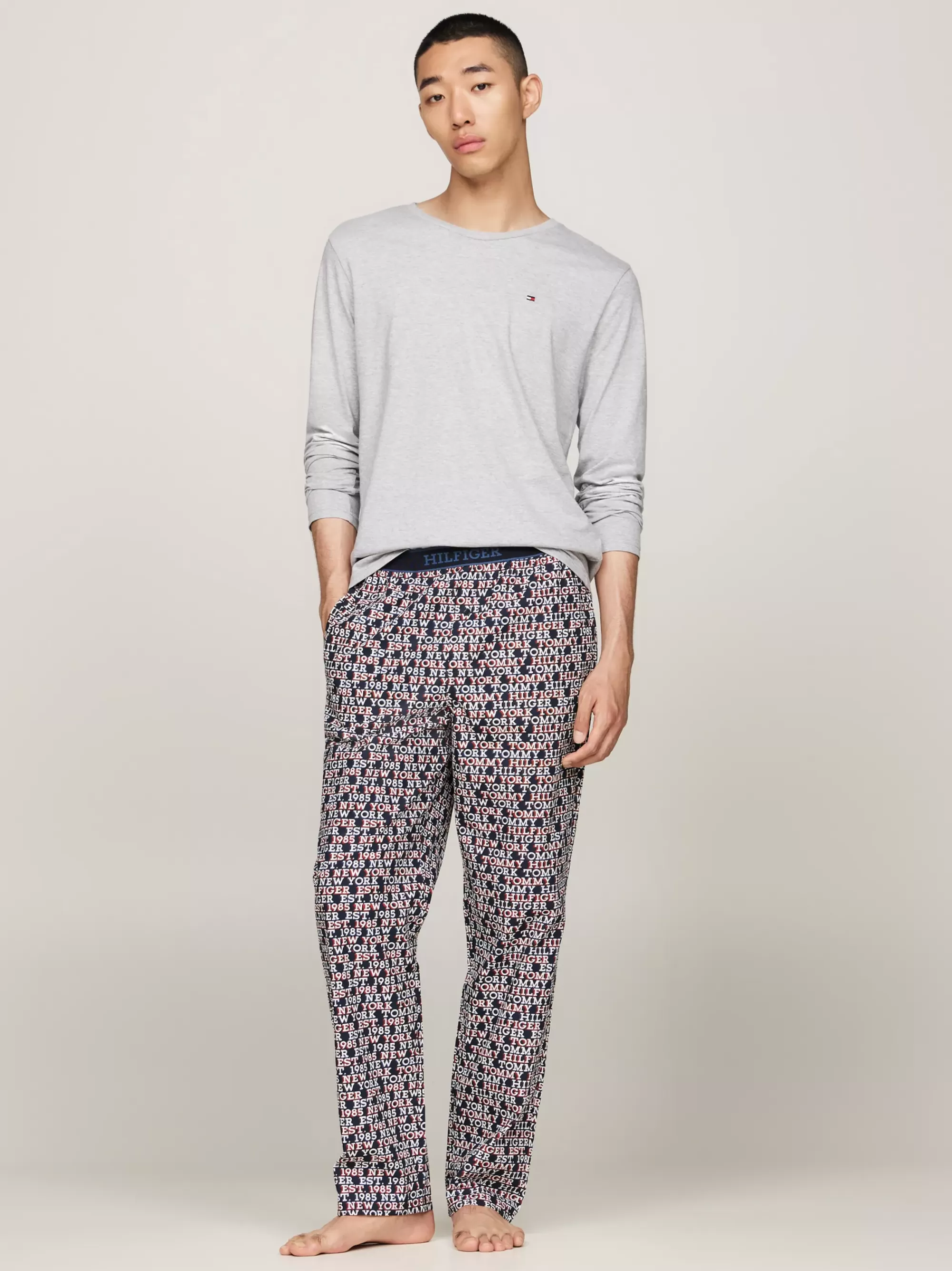 Loungewear | Boxers*Tommy Hilfiger Set Van 3 Longsleeve T-shirts GREY HTR/MIL DENIM/WHITE