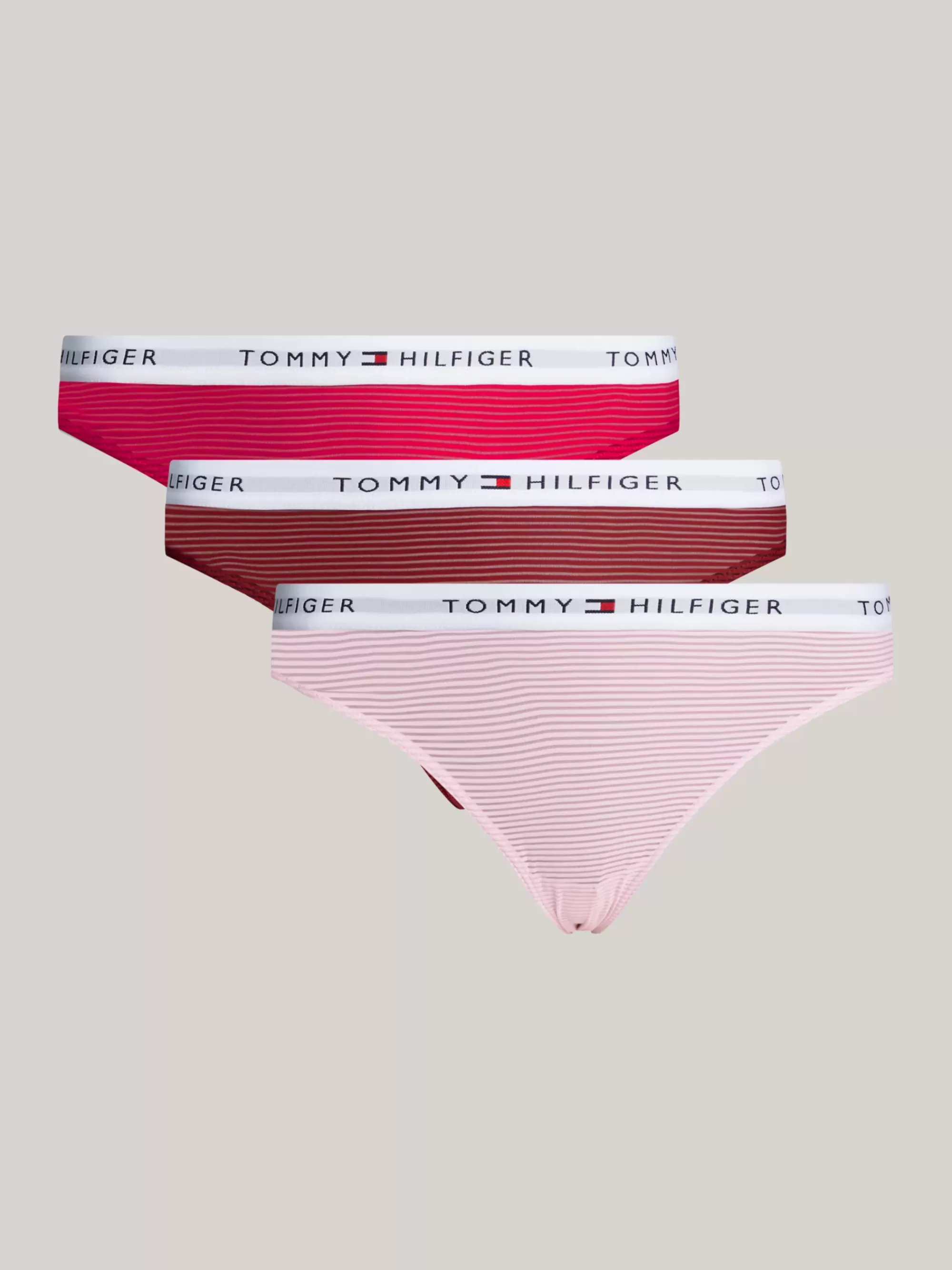 Slips | Lingerie*Tommy Hilfiger Set Van 3 Mesh Slips Met Logoband PEARLY PINK/DEEP ROUGE/CRIMSON