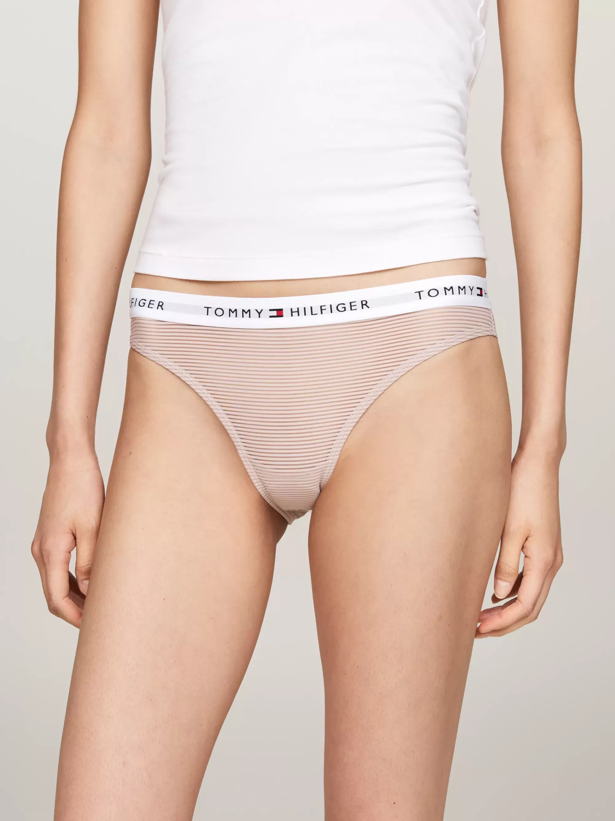 Slips | Lingerie*Tommy Hilfiger Set Van 3 Mesh Slips Met Logoband WHITE/BLACK/BALANCED BEIGE