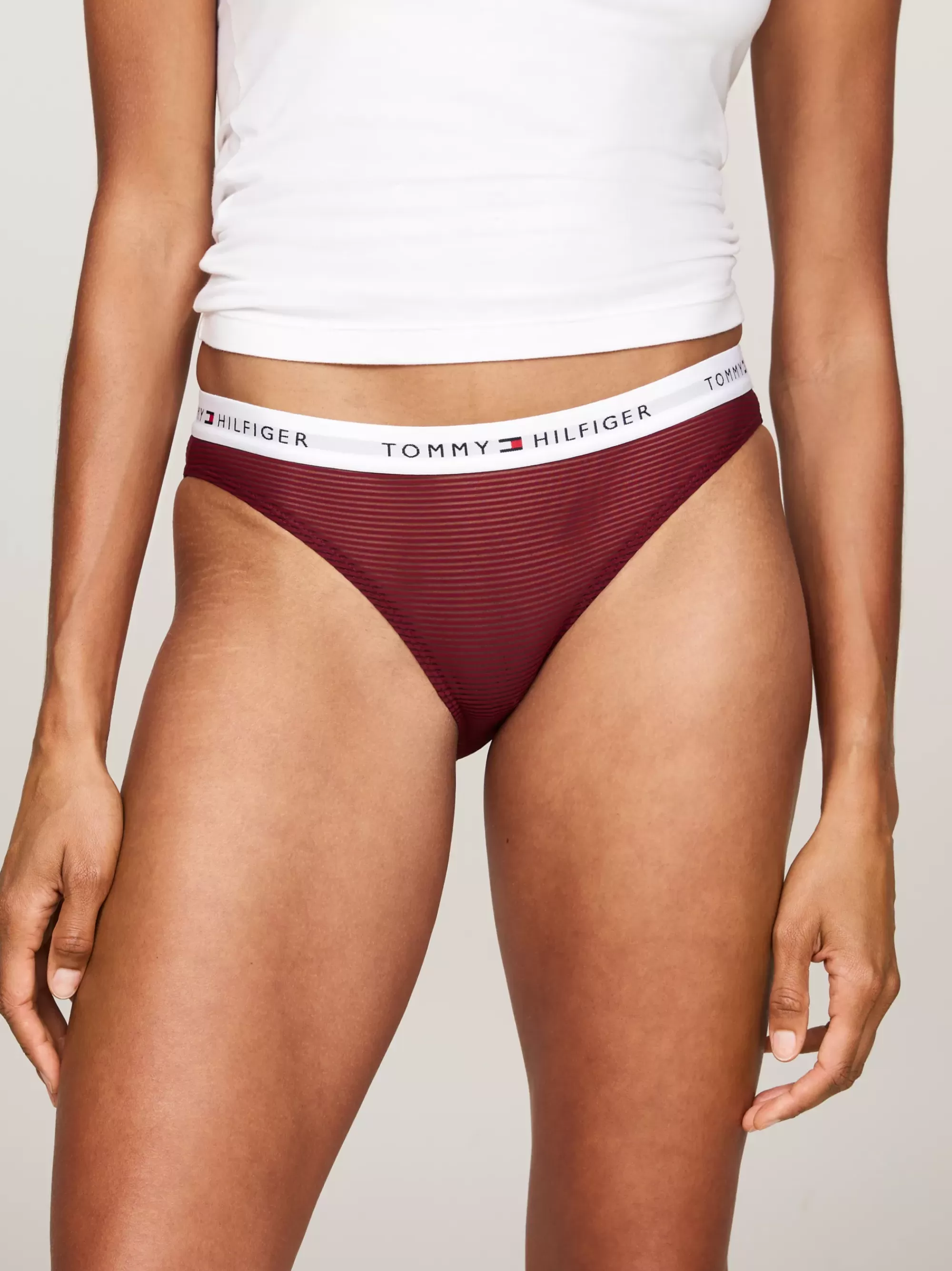 Slips | Lingerie*Tommy Hilfiger Set Van 3 Mesh Slips Met Logoband PEARLY PINK/DEEP ROUGE/CRIMSON
