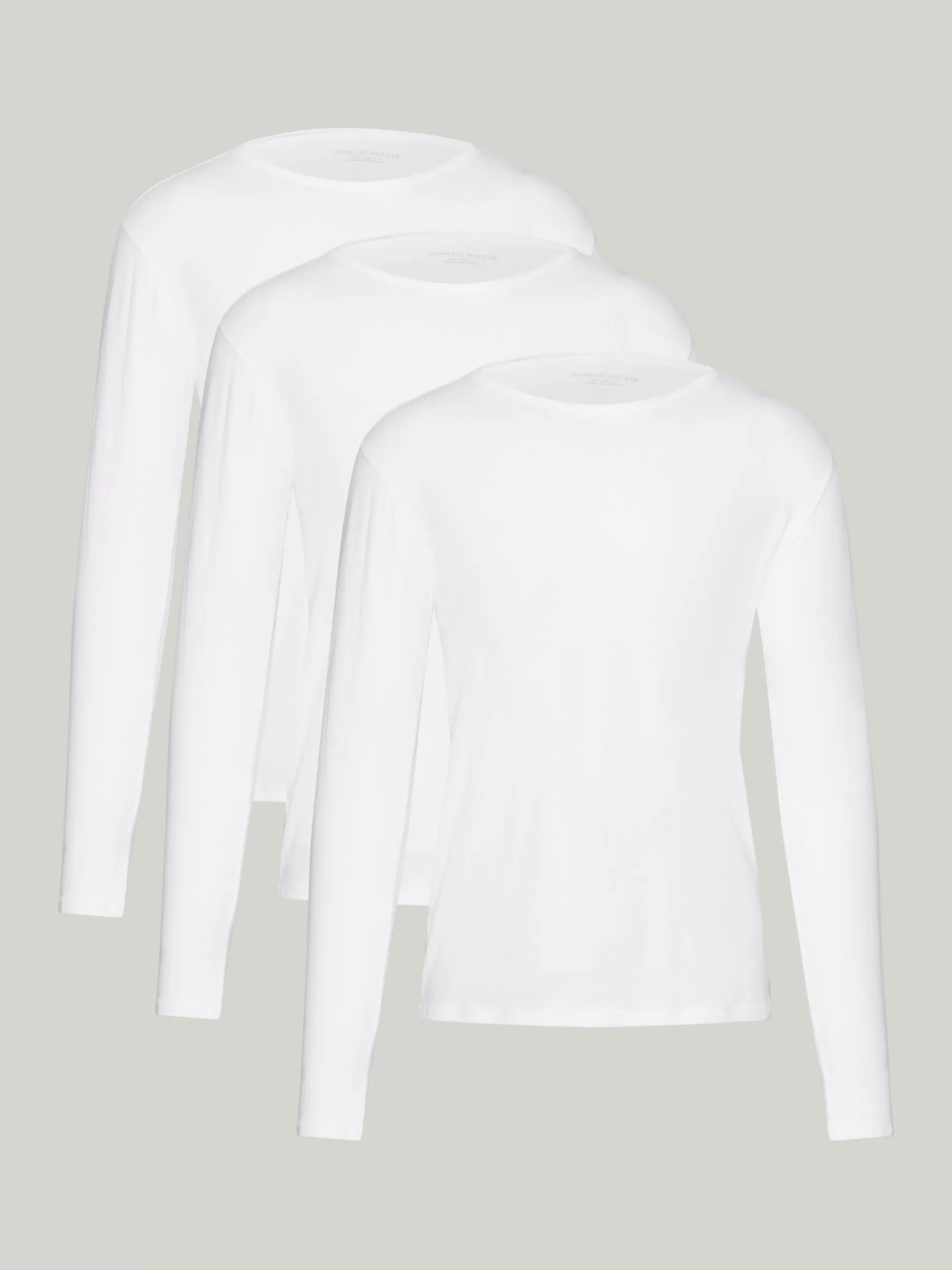 Loungewear*Tommy Hilfiger Set Van 3 Premium Essential Longsleeve T-shirts WHITE/WHITE/WHITE