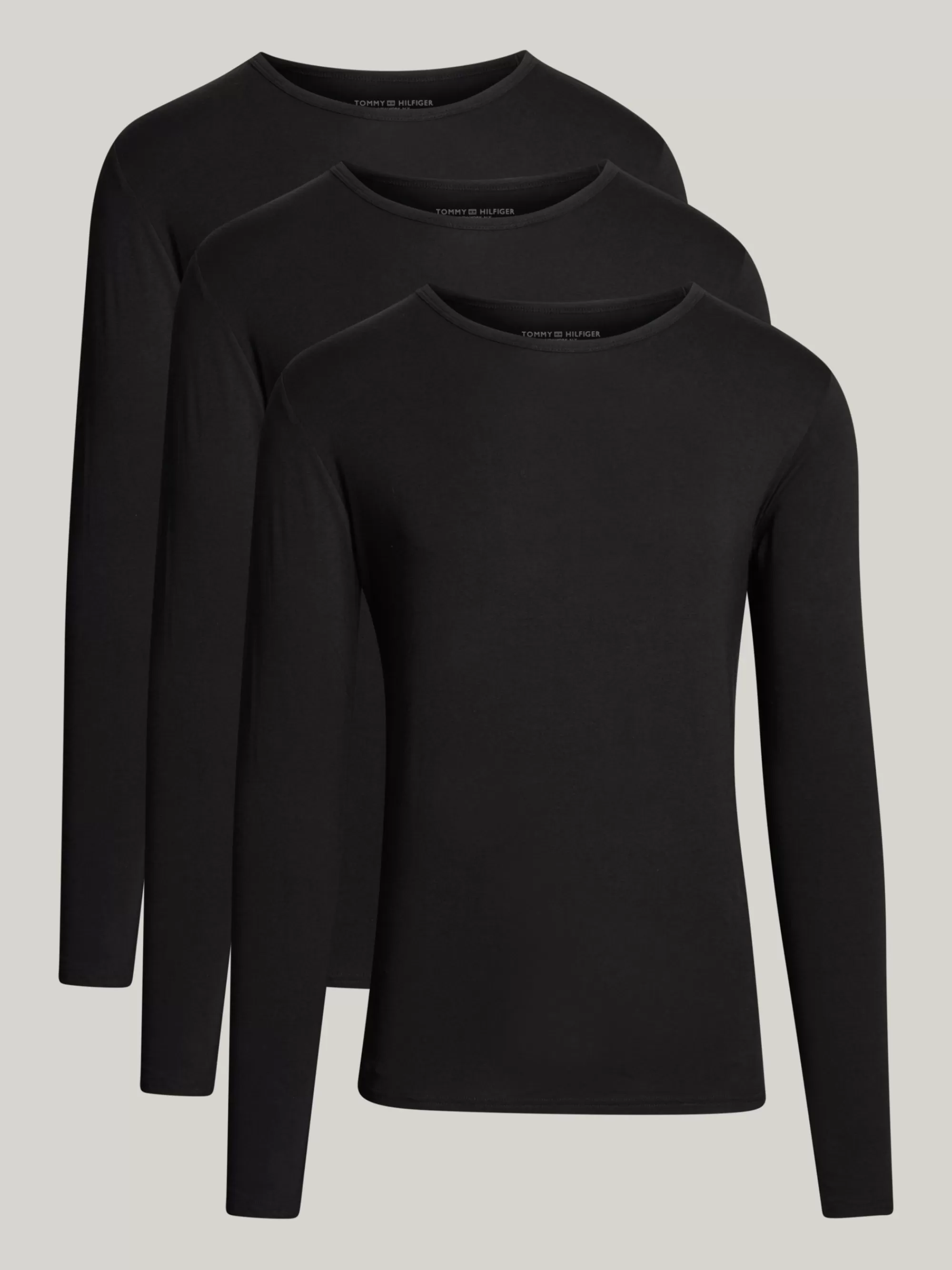 Loungewear*Tommy Hilfiger Set Van 3 Premium Essential Longsleeve T-shirts BLACK/BLACK/BLACK