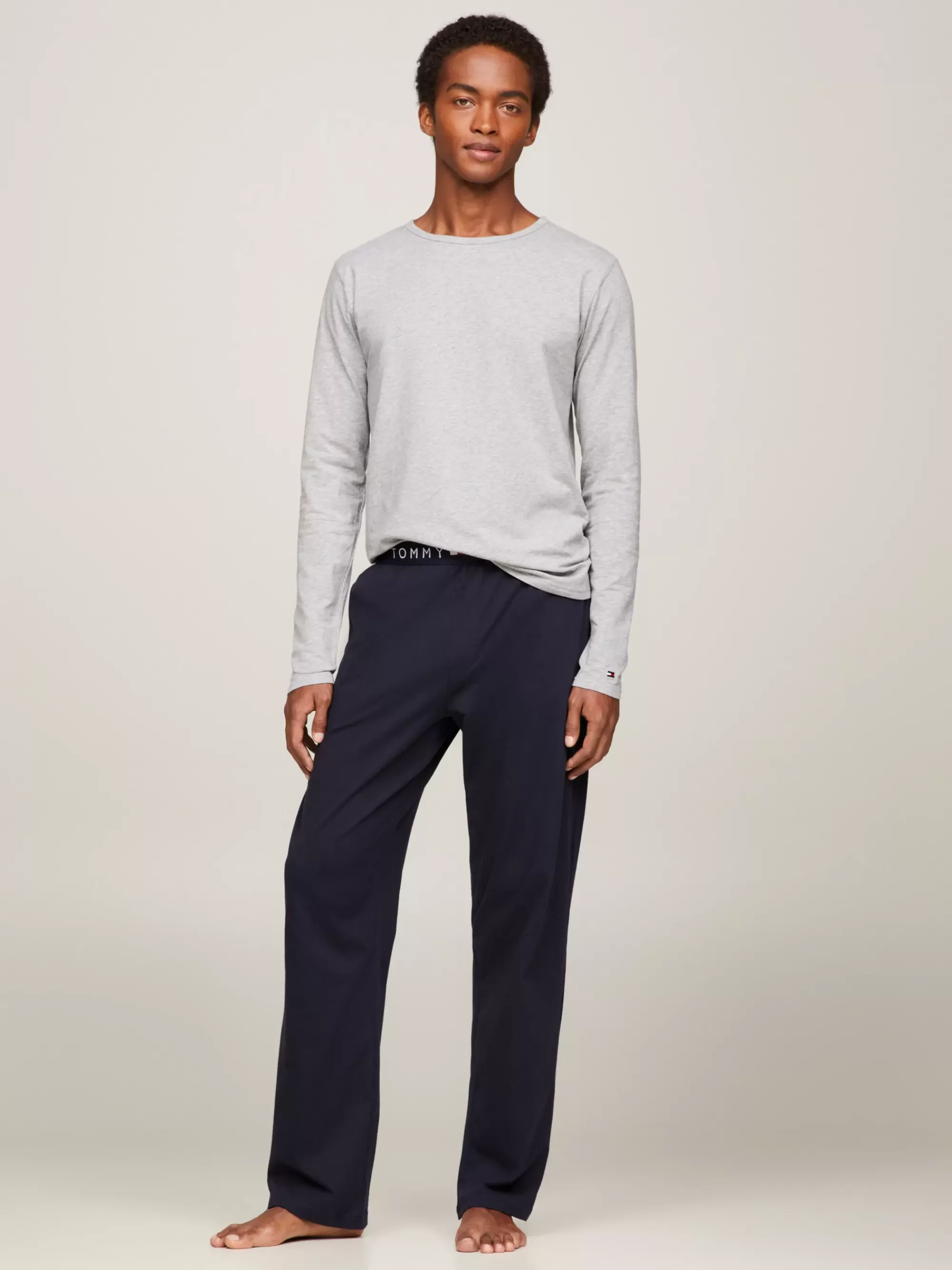 Loungewear*Tommy Hilfiger Set Van 3 Premium Essential Longsleeve T-shirts BLACK / WHITE / GREY HEATHER
