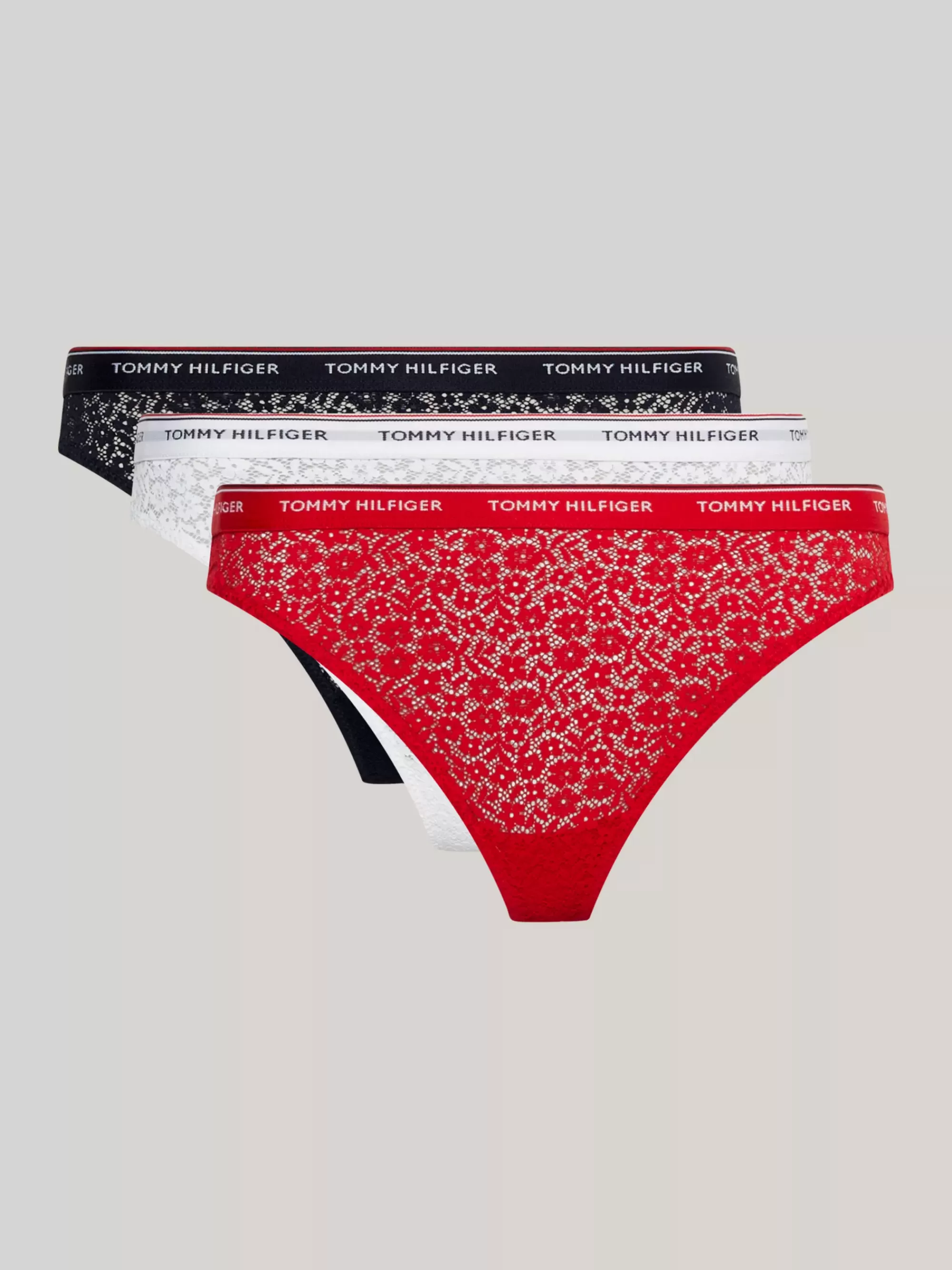 Slips | Lingerie*Tommy Hilfiger Set Van 3 Premium Essential Strings Met Kant DESERT SKY/WHITE/PRIMARY RED