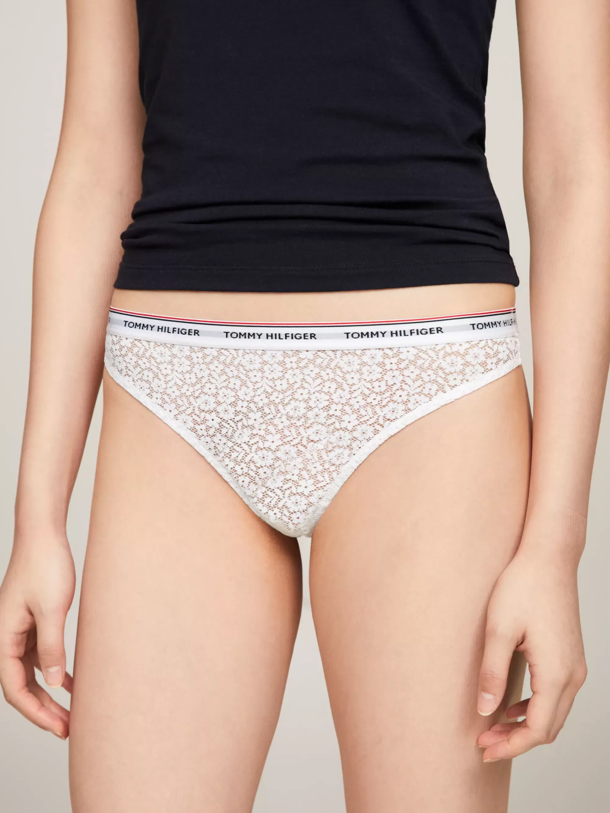 Slips | Lingerie*Tommy Hilfiger Set Van 3 Premium Essential Strings Met Kant BLACK/WHITE/LIGHT PINK