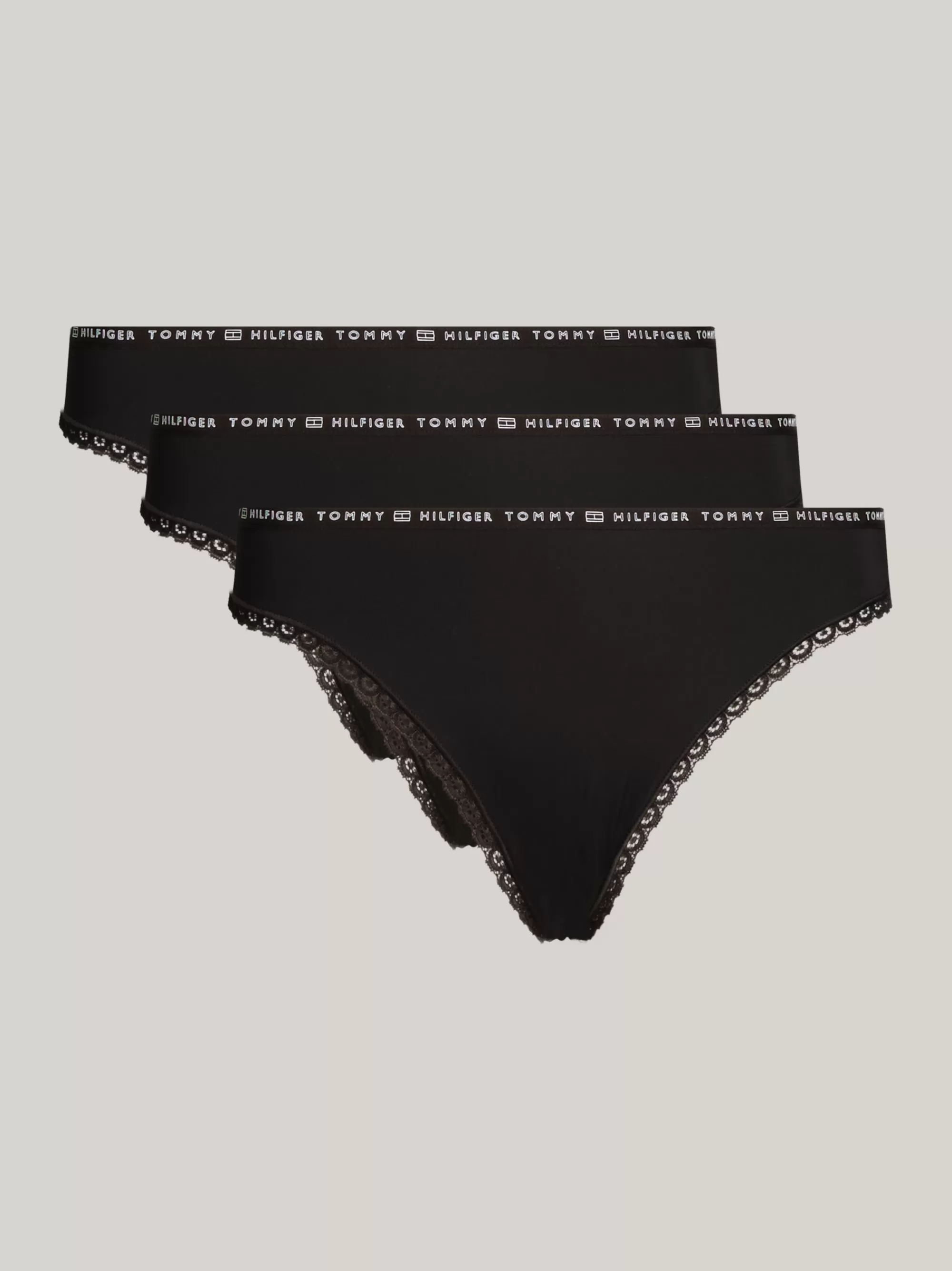 Slips | Lingerie*Tommy Hilfiger Set Van 3 Slips Met Gebloemd Kant BLACK, BLACK, BLACK