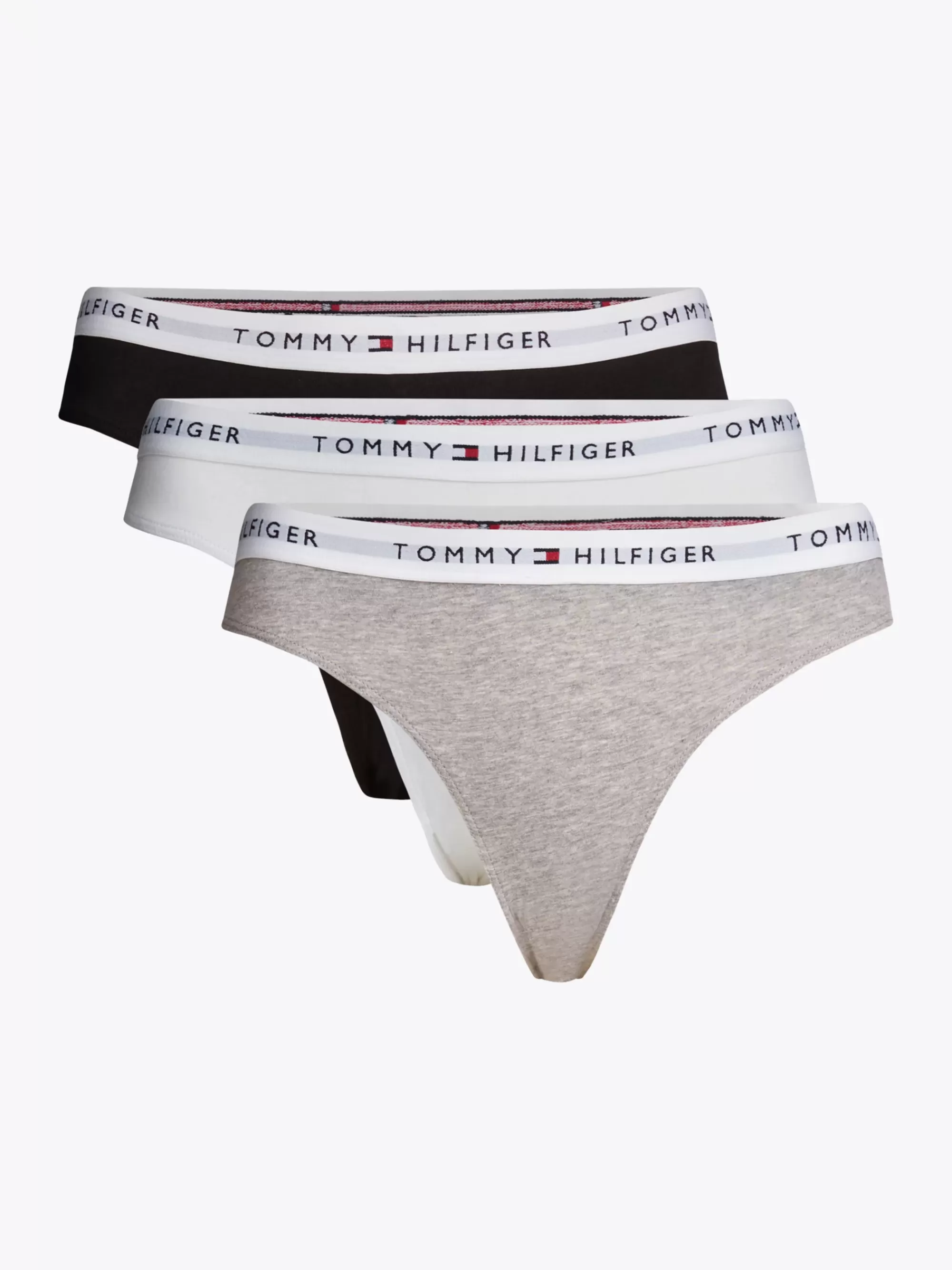 Lingerie | Slips*Tommy Hilfiger Set Van 3 Stretchkatoenen Slips Met Logoband WHITE/BLACK/GREY HEATHER