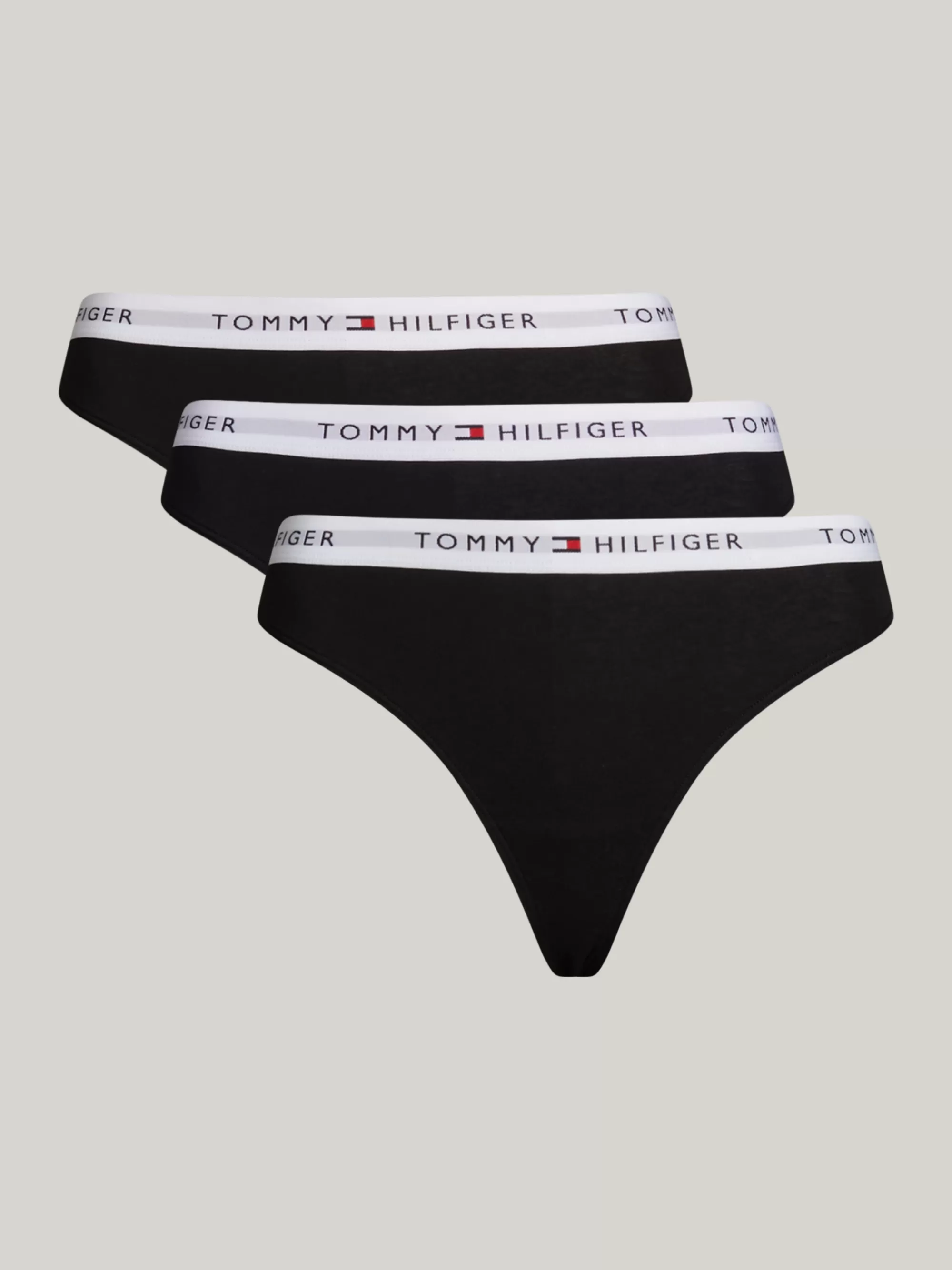 Slips | Lingerie*Tommy Hilfiger Set Van 3 Strings Met Logoband BLACK, BLACK, BLACK