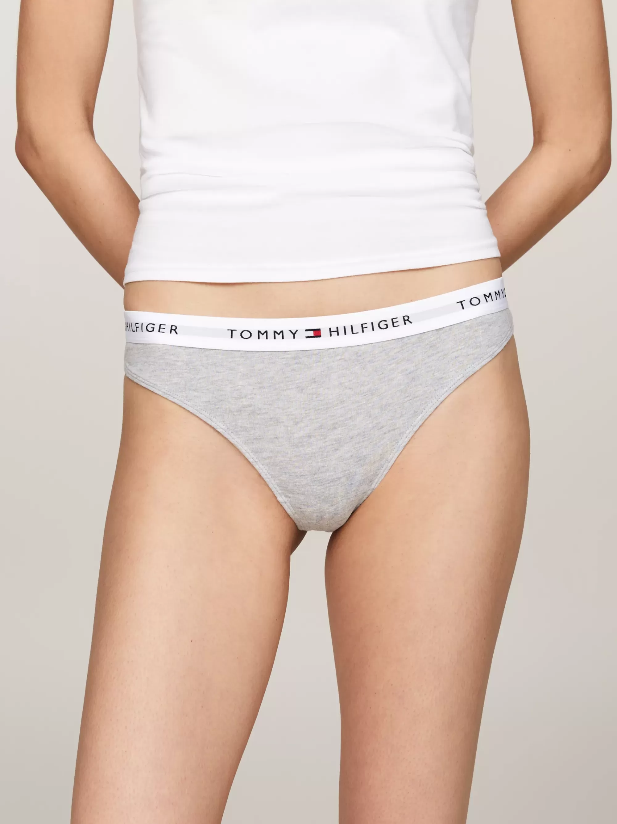 Slips | Lingerie*Tommy Hilfiger Set Van 3 Strings Met Logoband WHITE/BLACK/GREY HEATHER