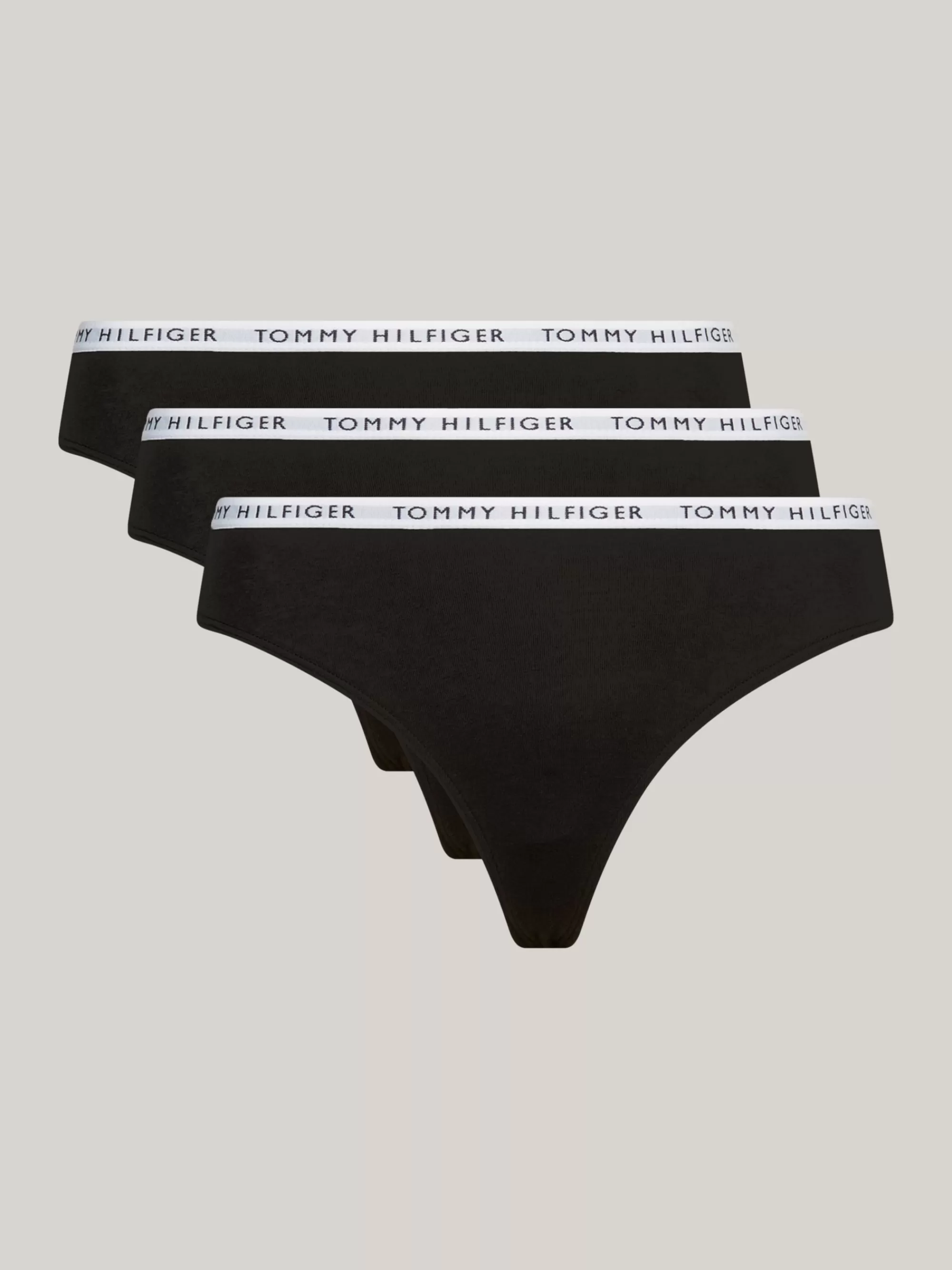 Slips | Lingerie*Tommy Hilfiger Set Van 3 Strings Met Logo-tailleband BLACK, BLACK, BLACK