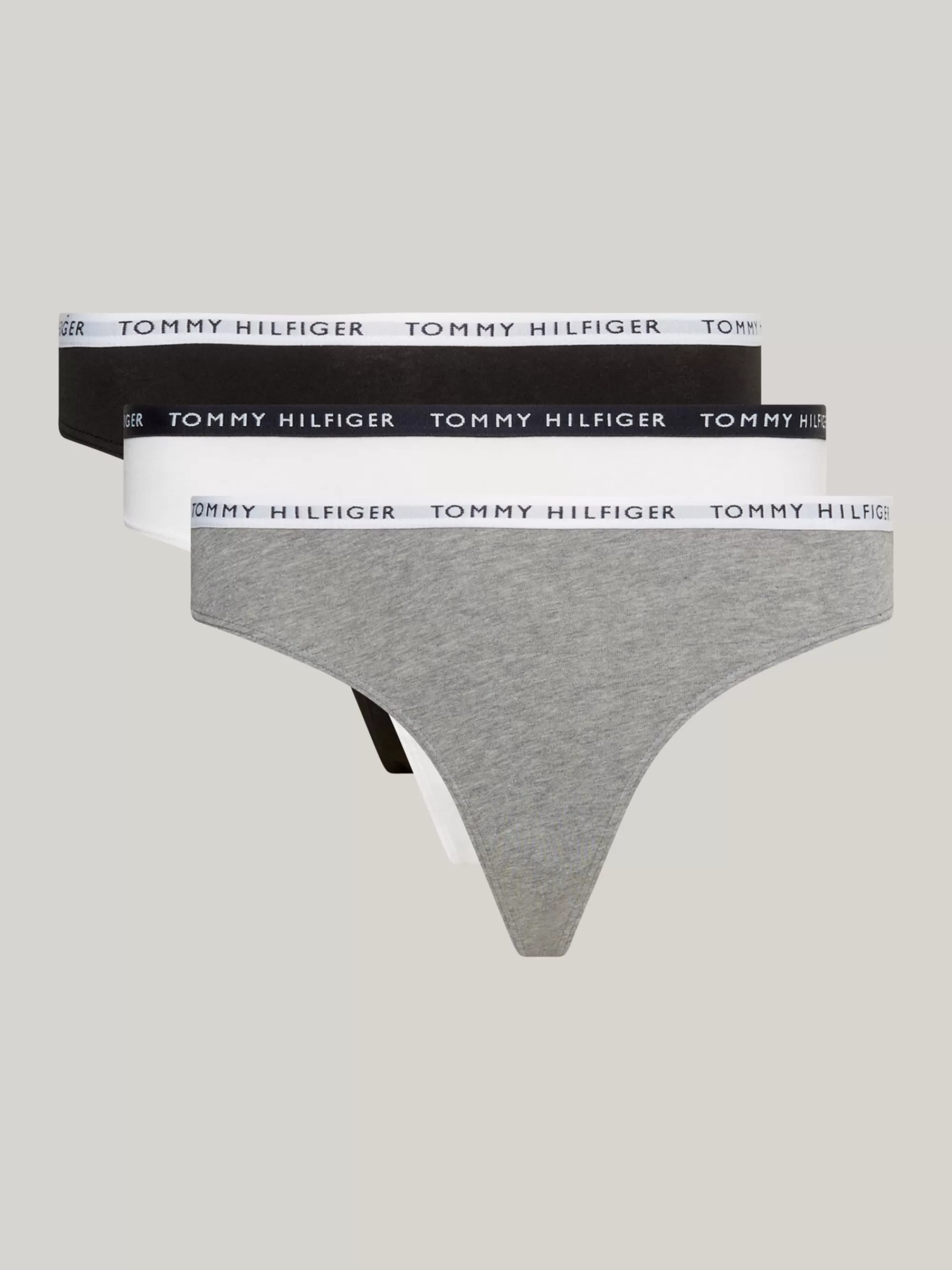Slips | Lingerie*Tommy Hilfiger Set Van 3 Strings Met Logo-tailleband MEDIUM GREY HTR/WHITE/BLACK