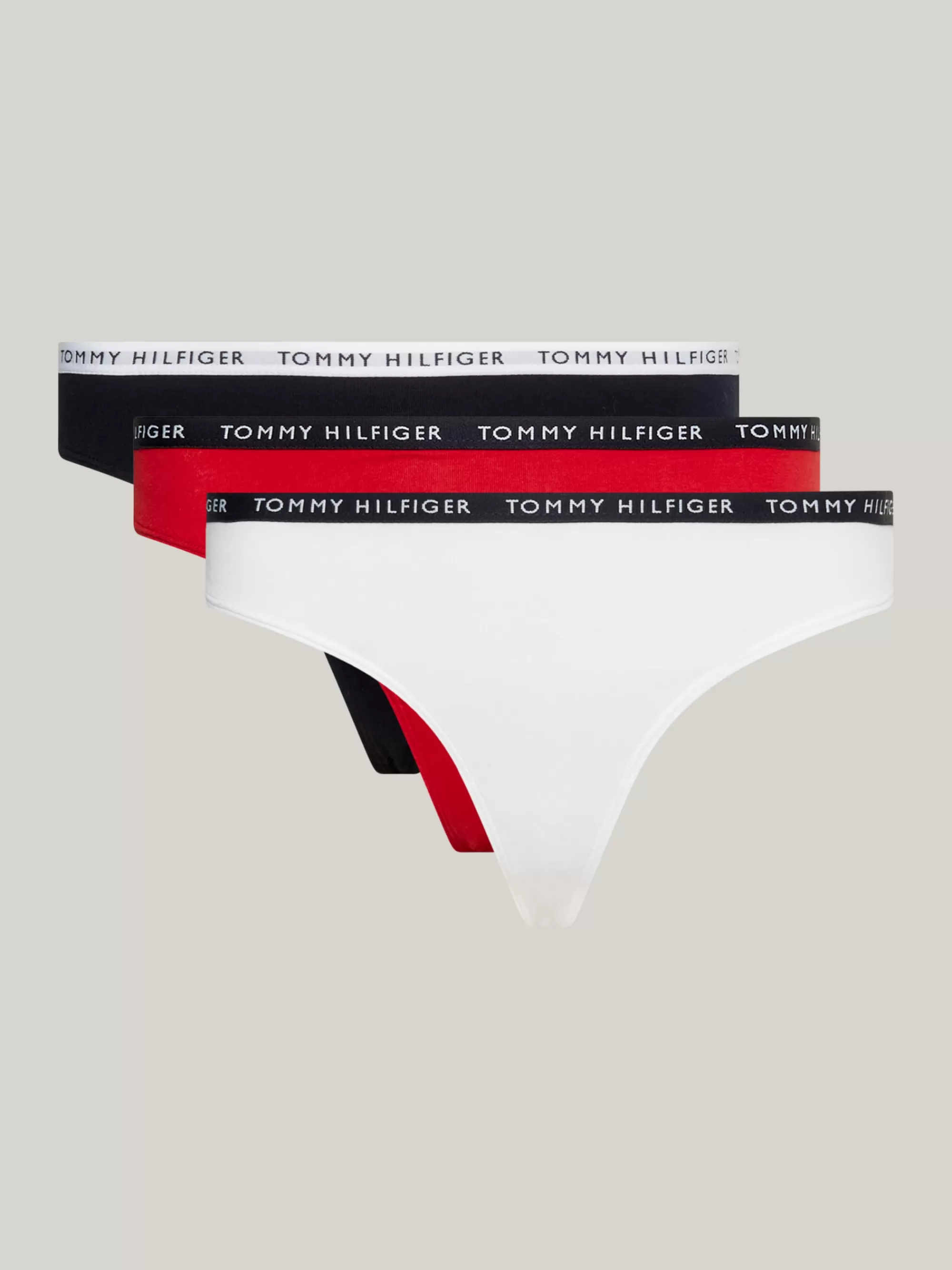 Slips | Lingerie*Tommy Hilfiger Set Van 3 Strings Met Logo-tailleband WHITE/DESERT SKY/PRIMARY RED