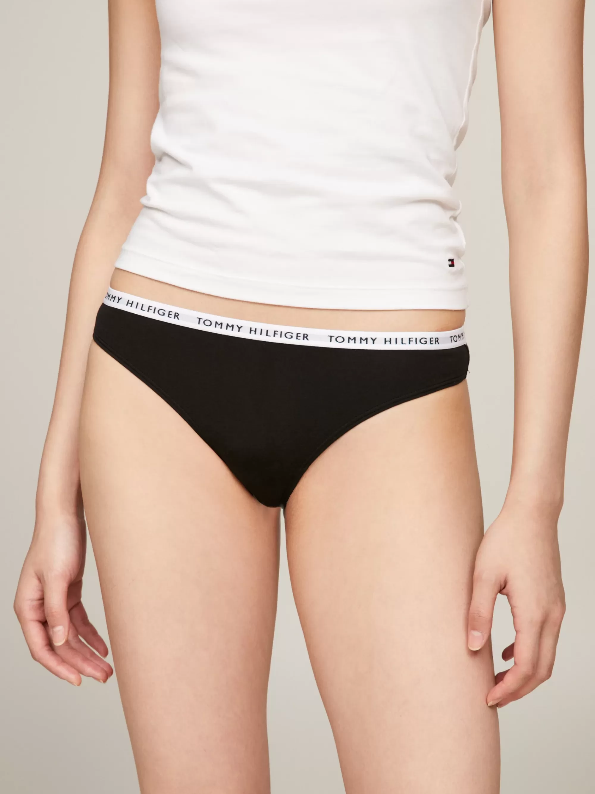 Slips | Lingerie*Tommy Hilfiger Set Van 3 Strings Met Logo-tailleband BLACK, BLACK, BLACK