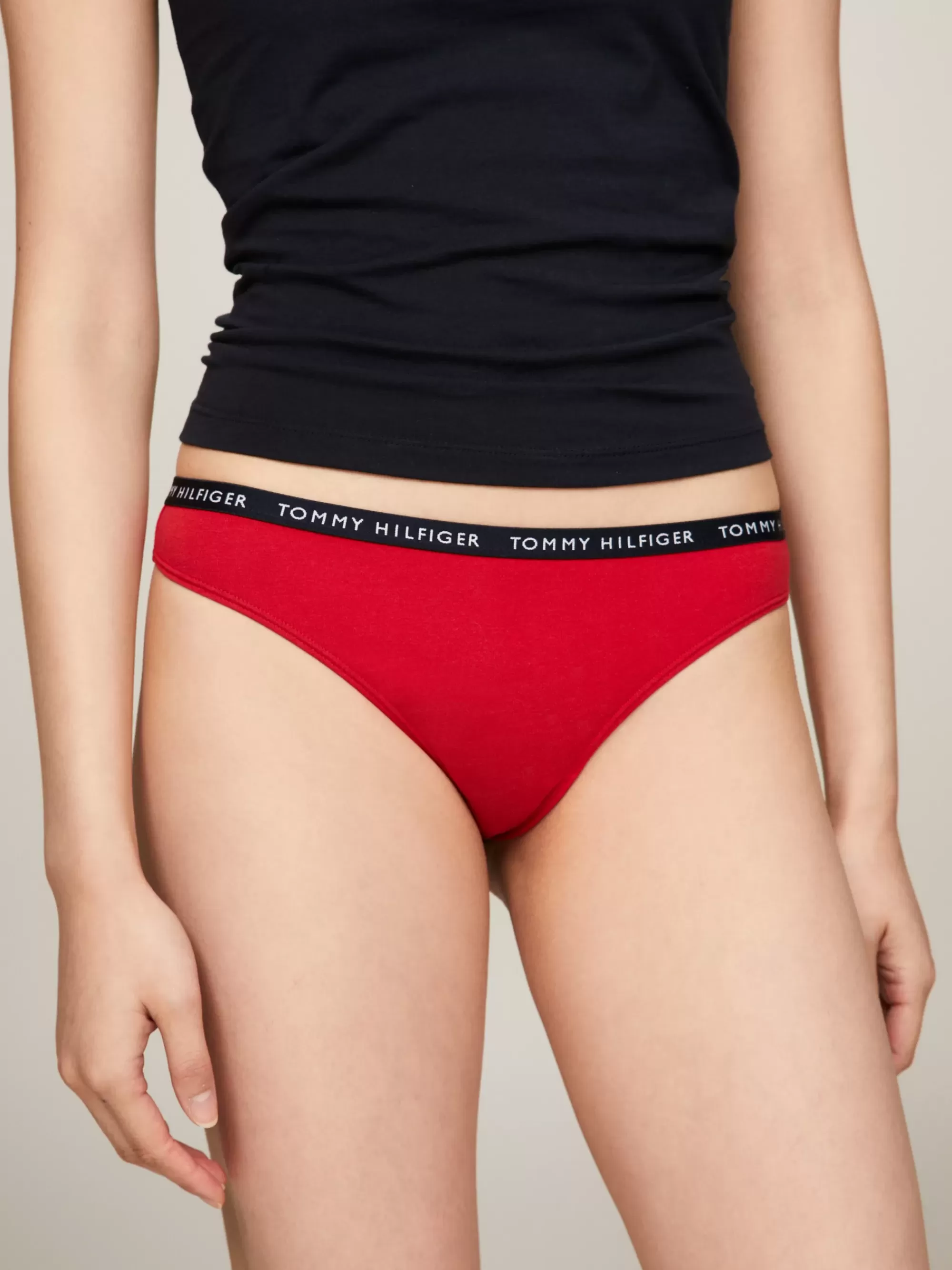 Slips | Lingerie*Tommy Hilfiger Set Van 3 Strings Met Logo-tailleband WHITE/DESERT SKY/PRIMARY RED