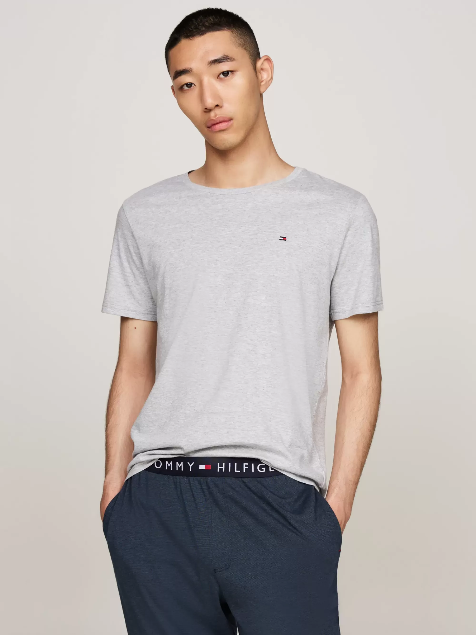 Loungewear*Tommy Hilfiger Set Van 3 T-shirts Met Ronde Hals WHITE/BLACK/GREY HEATHER