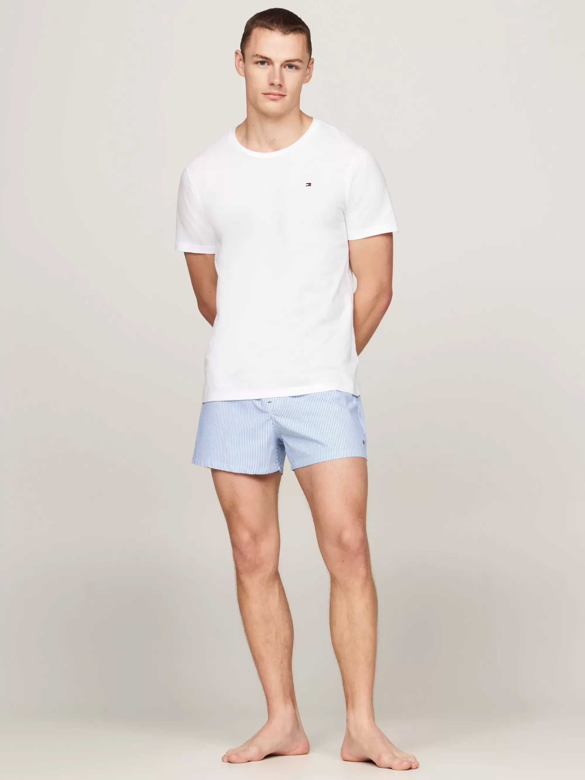Loungewear*Tommy Hilfiger Set Van 3 T-shirts Met Ronde Hals GREY HTR/MIL DENIM/WHITE