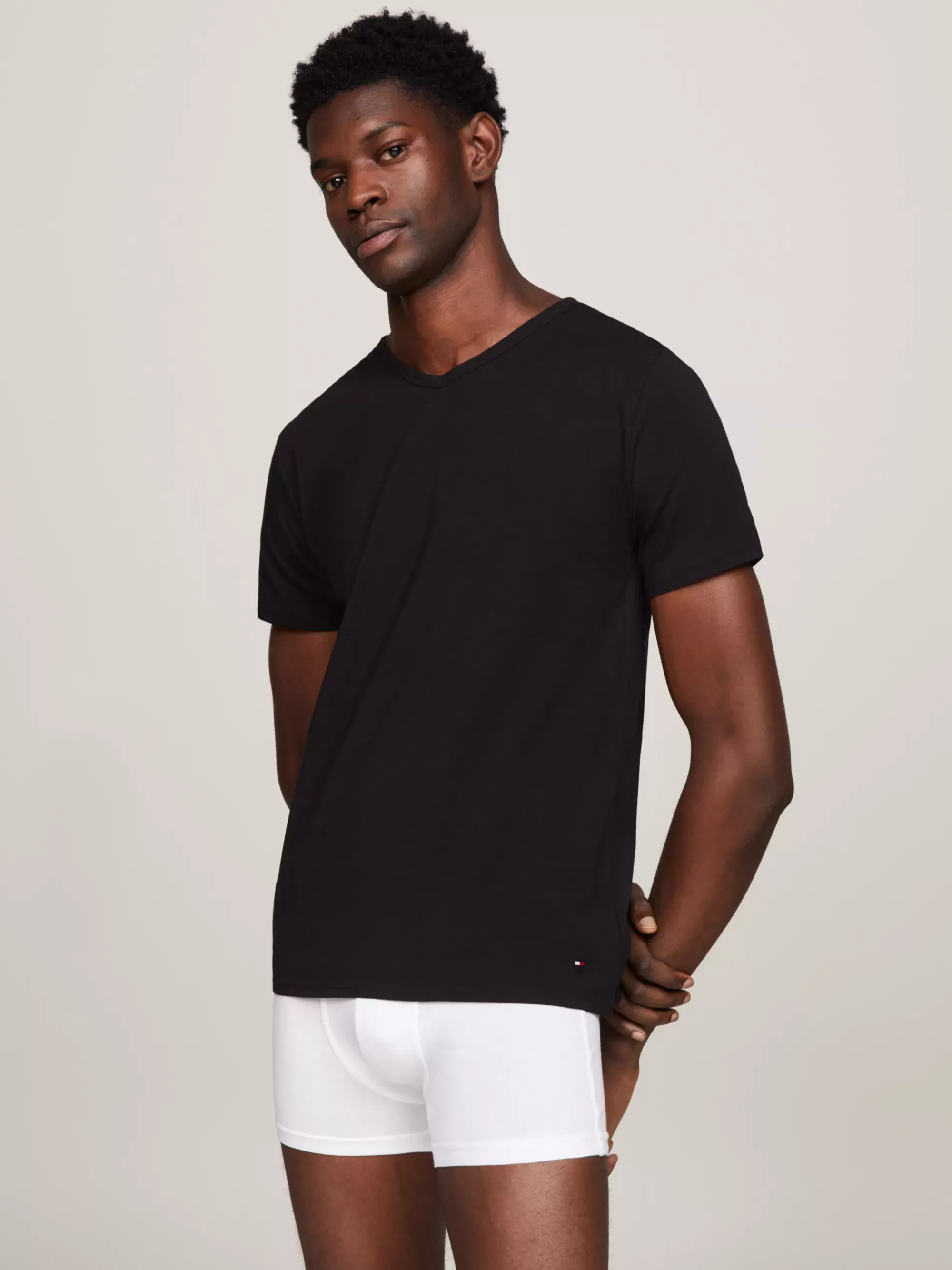 Loungewear | Multipacks*Tommy Hilfiger Set Van 3 T-shirts Met V-hals BLACK/BLACK/BLACK