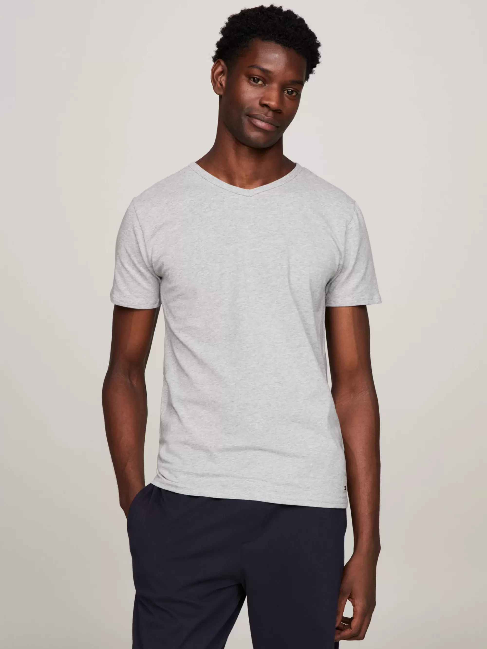 Loungewear | Multipacks*Tommy Hilfiger Set Van 3 T-shirts Met V-hals BLACK / WHITE / GREY HEATHER