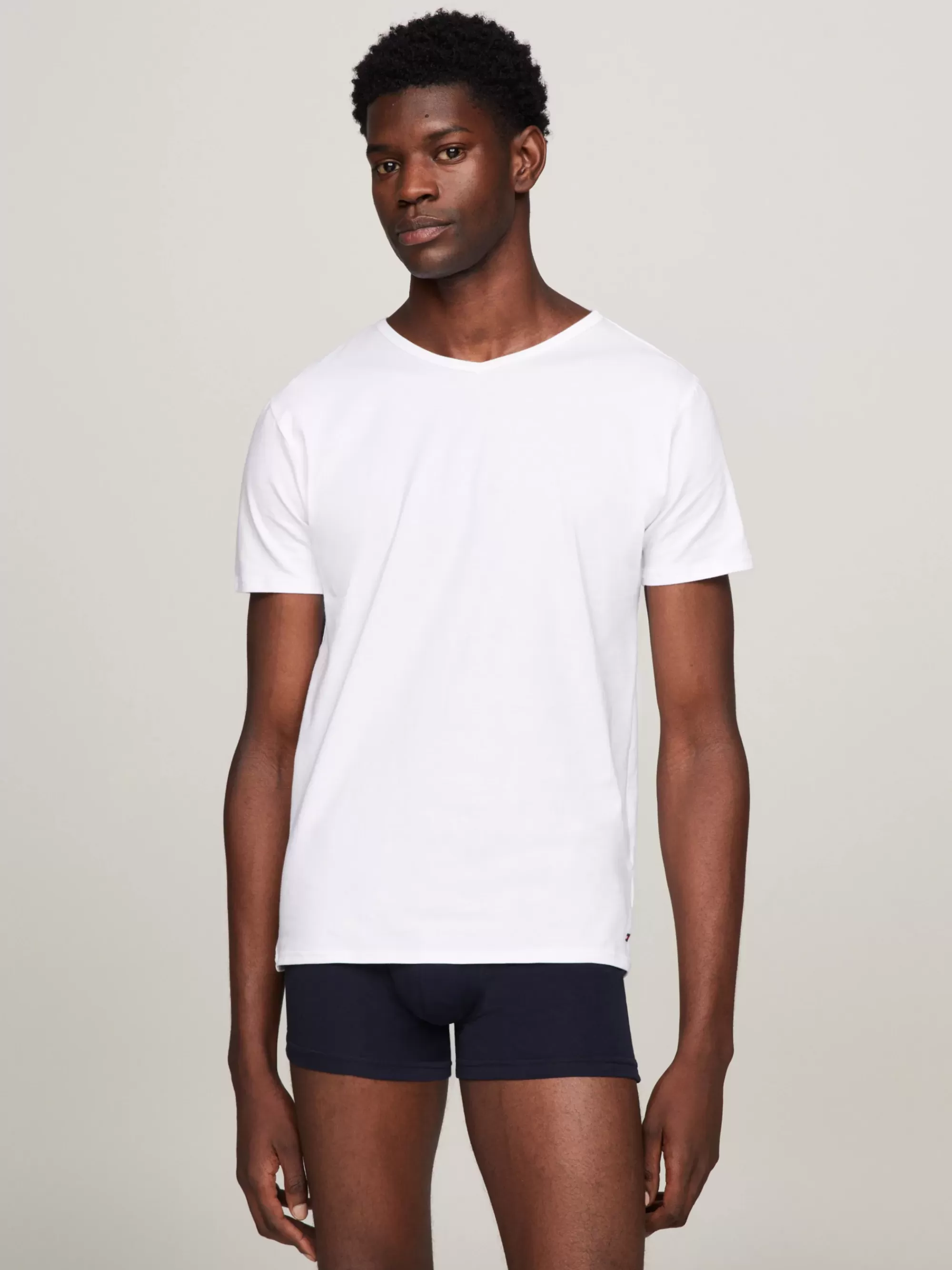 Loungewear | Multipacks*Tommy Hilfiger Set Van 3 T-shirts Met V-hals WHITE/WHITE/WHITE
