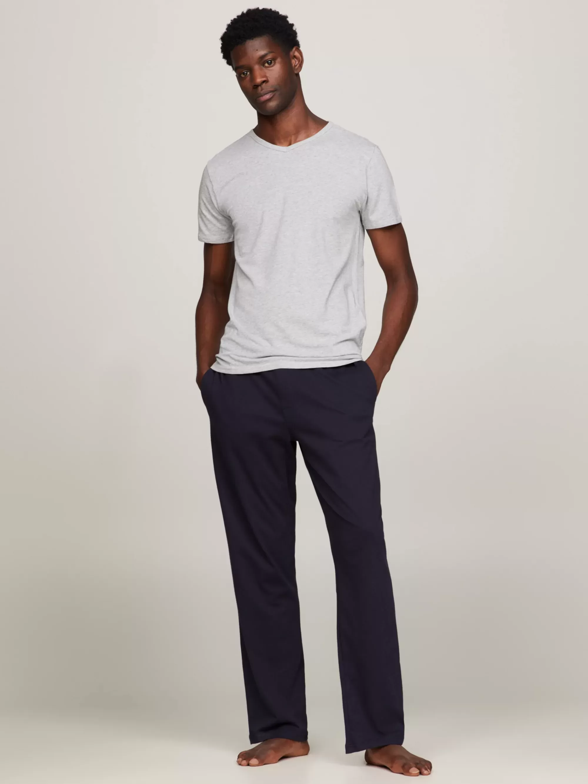 Loungewear | Multipacks*Tommy Hilfiger Set Van 3 T-shirts Met V-hals BLACK / WHITE / GREY HEATHER