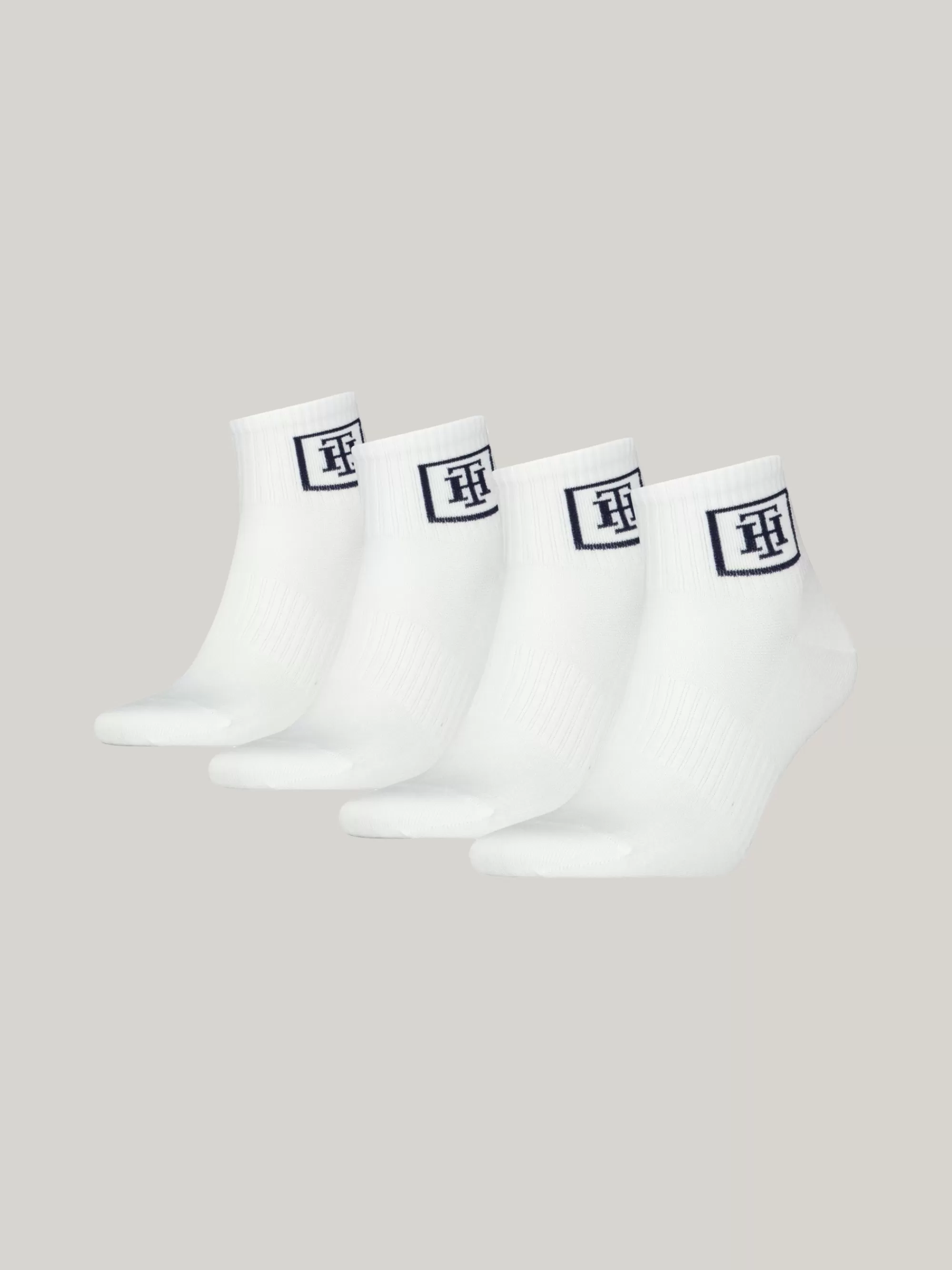 Sokken*Tommy Hilfiger Set Van 4 Paar Enkelsokken Met TH-monogram WHITE