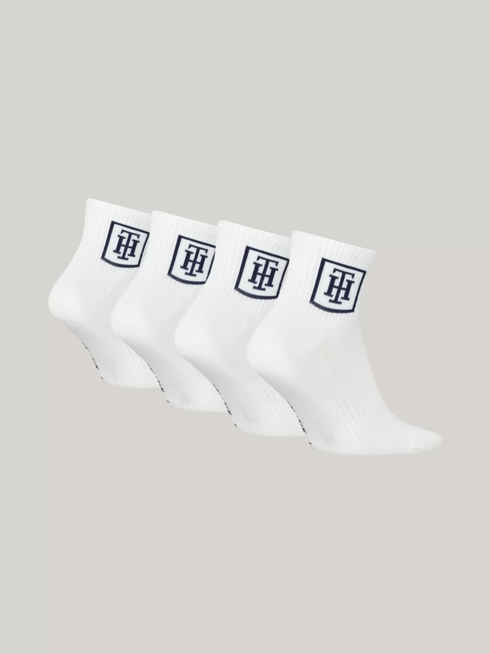 Sokken*Tommy Hilfiger Set Van 4 Paar Enkelsokken Met TH-monogram WHITE