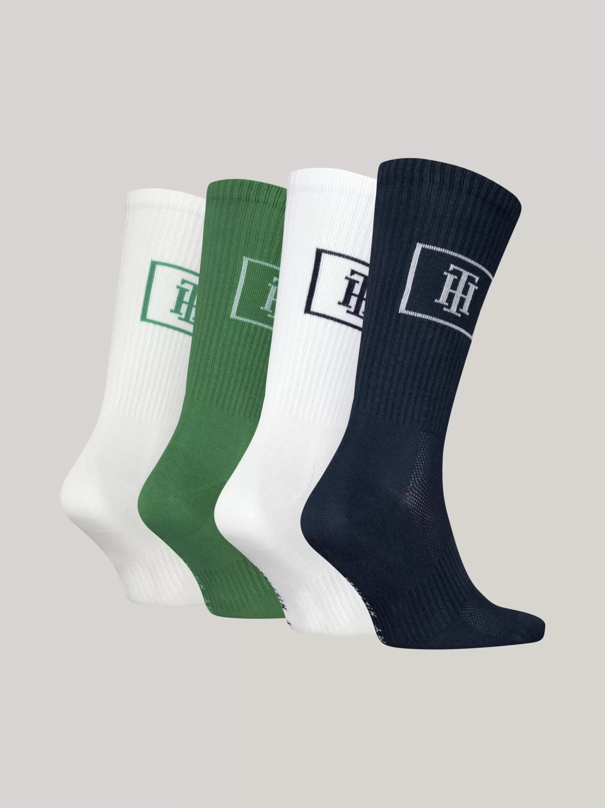 Sokken*Tommy Hilfiger Set Van 4 Paar Sokken Met TH-monogram NAVY / GREEN
