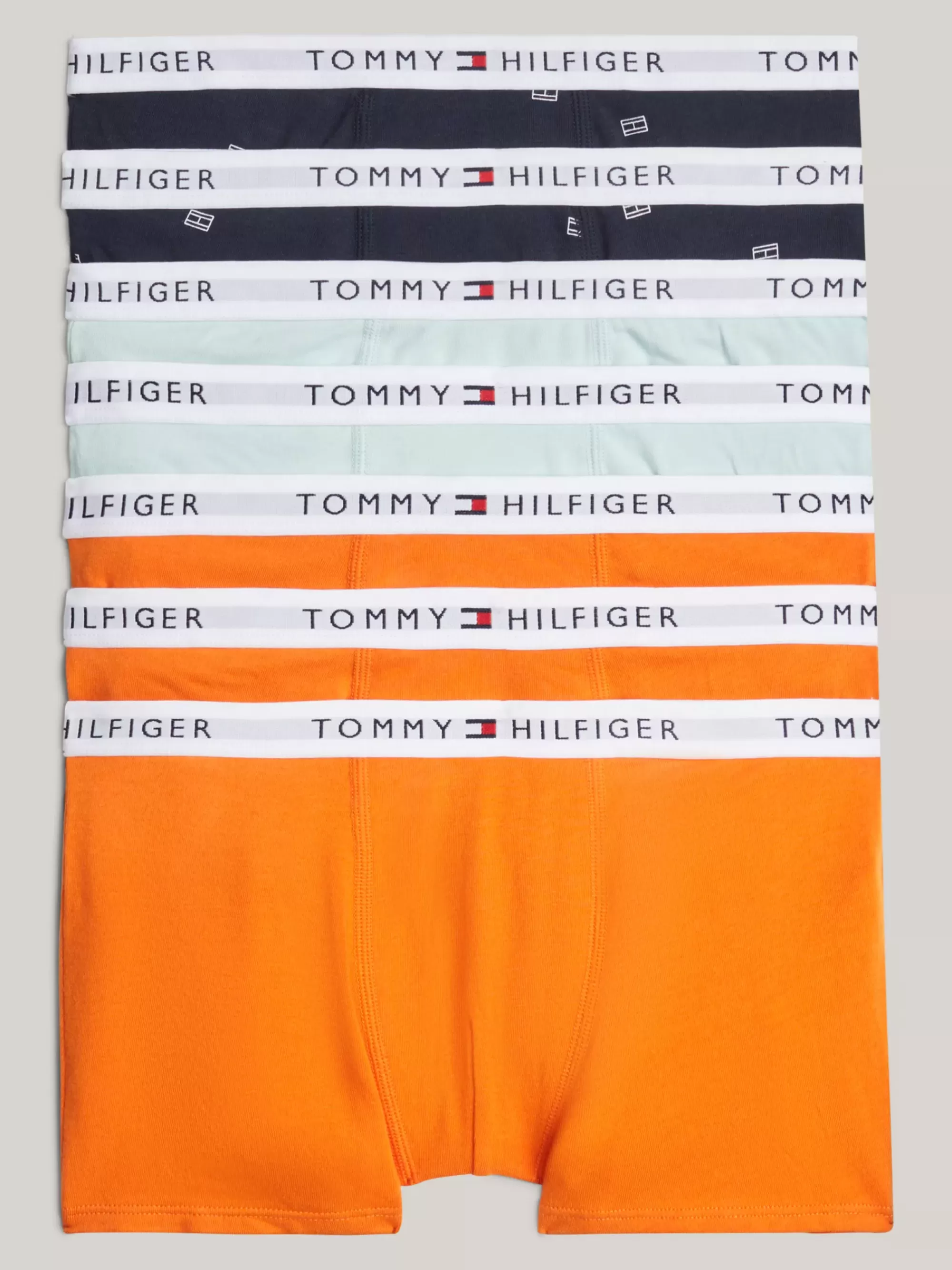 Underwear & Socks*Tommy Hilfiger Set Van 7 Signature Boxershorts Met Print DES SKY OUTLINE FLAG/MINTY/ORANGE